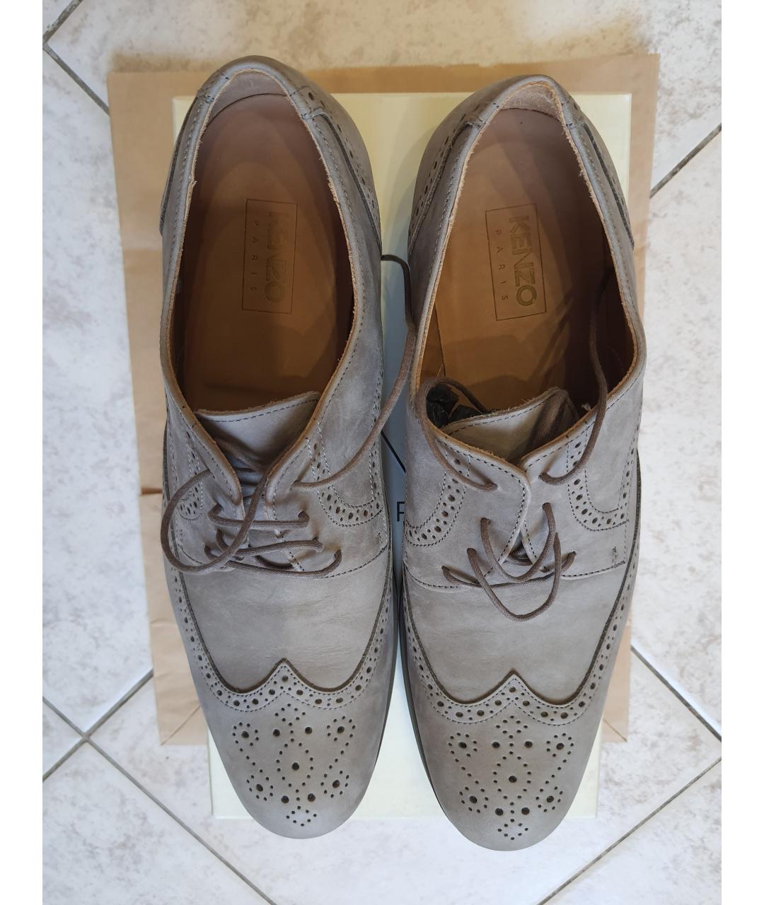 KENZO Бежевые нубуковые туфли, фото 2