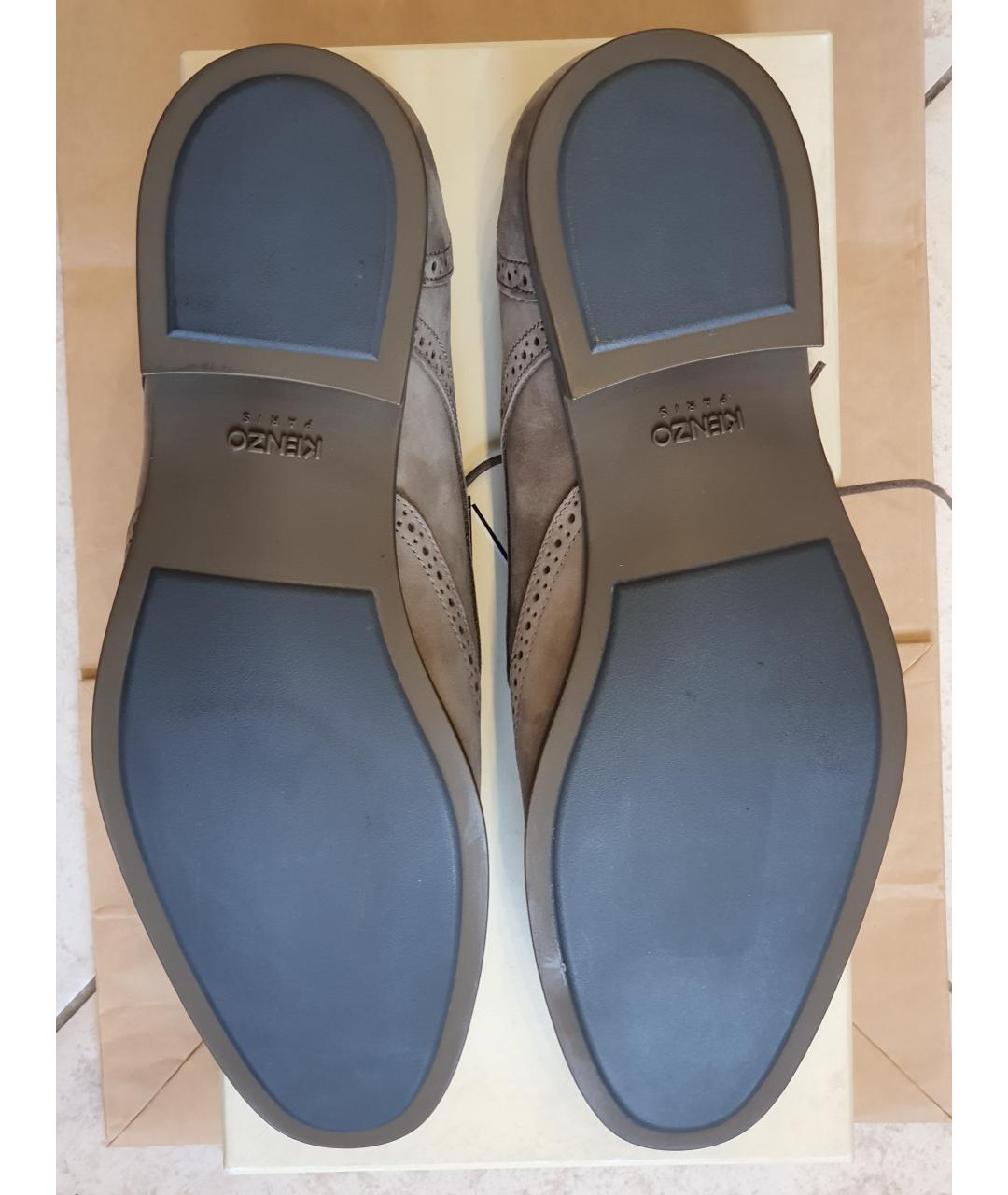 KENZO Бежевые нубуковые туфли, фото 5