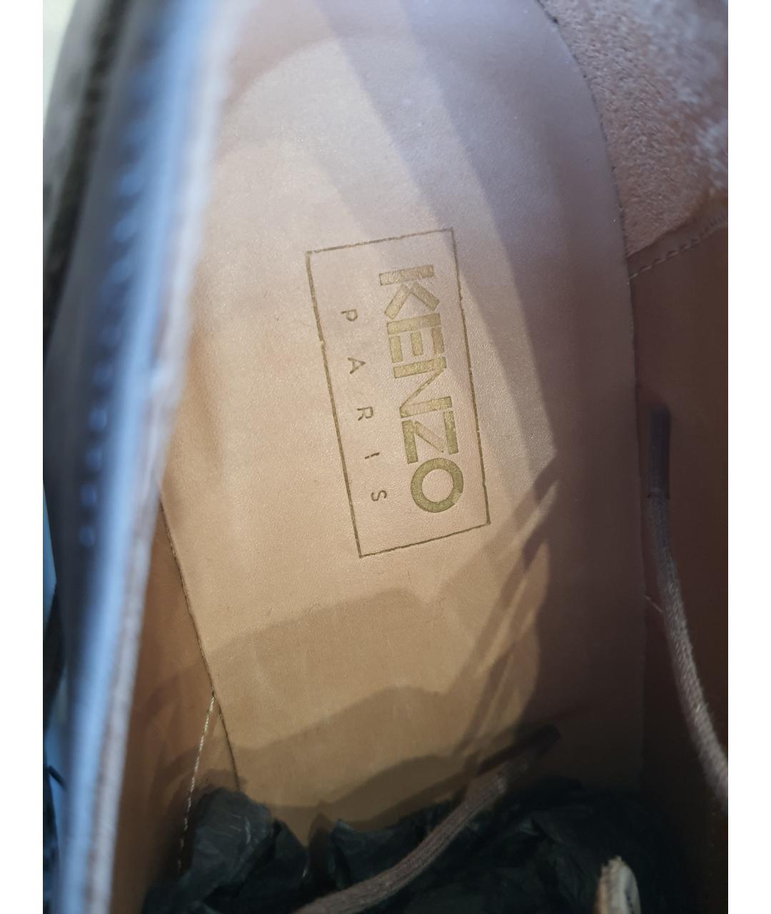 KENZO Бежевые нубуковые туфли, фото 4