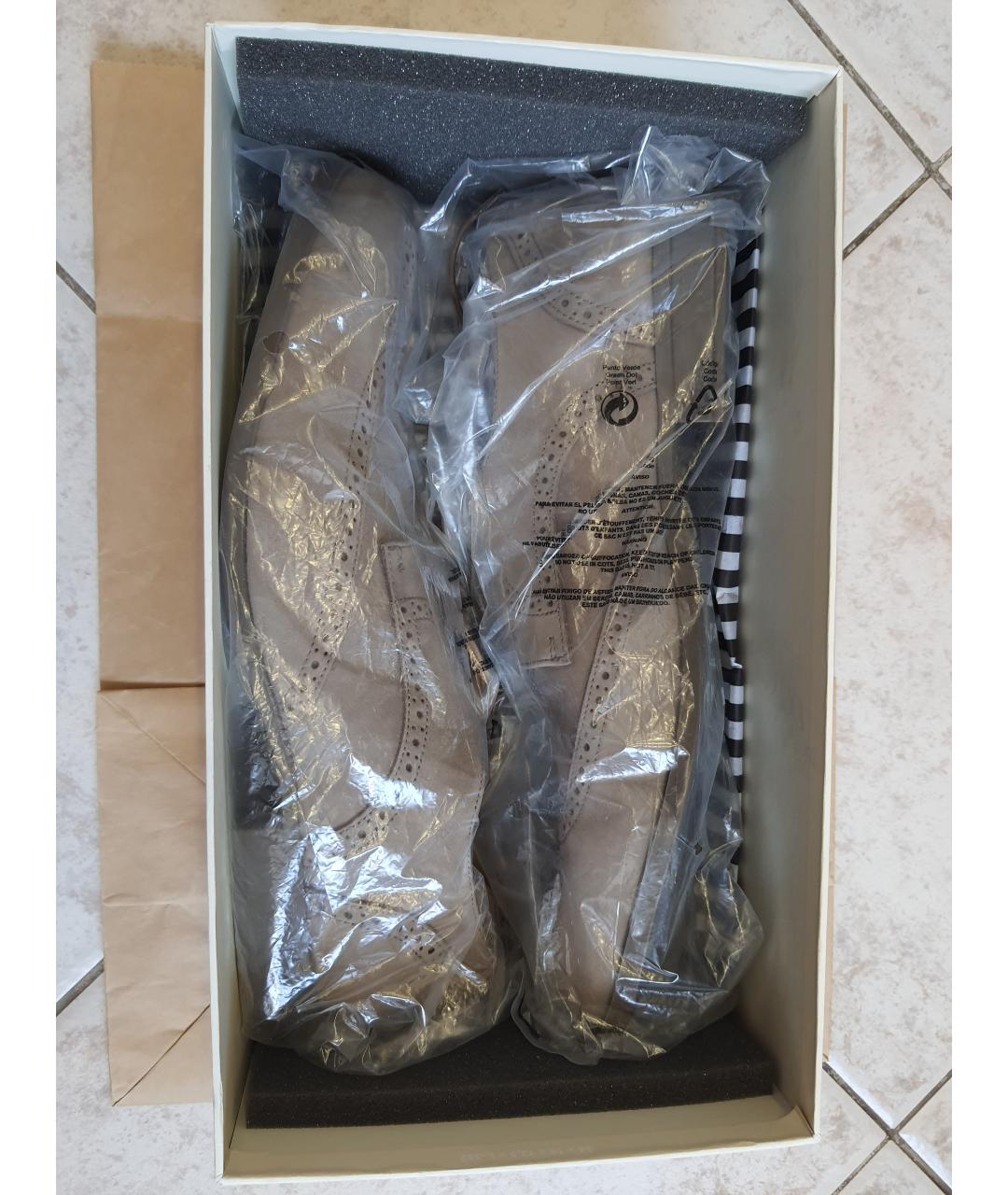 KENZO Бежевые нубуковые туфли, фото 6