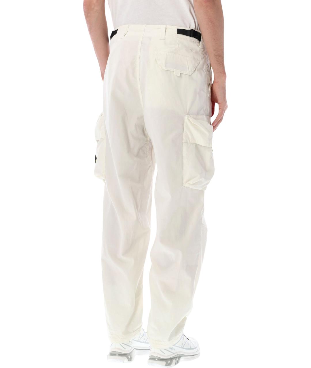 STONE ISLAND Белые хлопковые повседневные брюки, фото 2