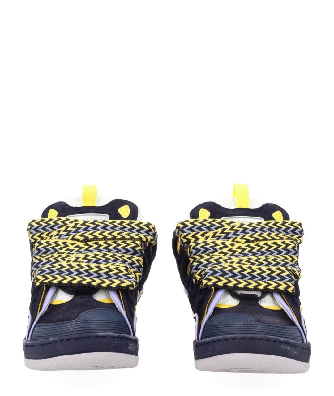 LANVIN Синие замшевые низкие кроссовки / кеды, фото 3