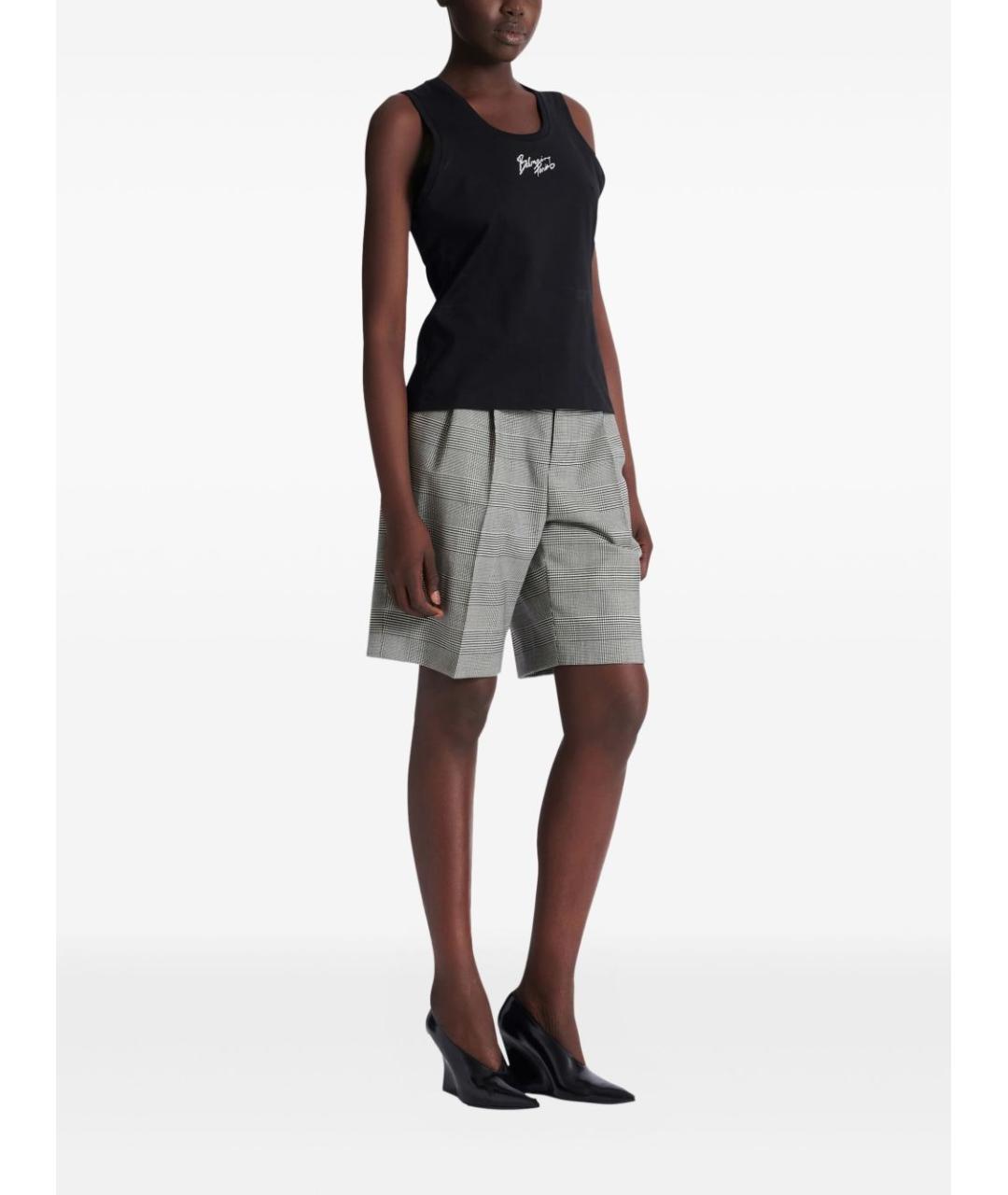 BALMAIN Черная хлопковая майка, фото 4