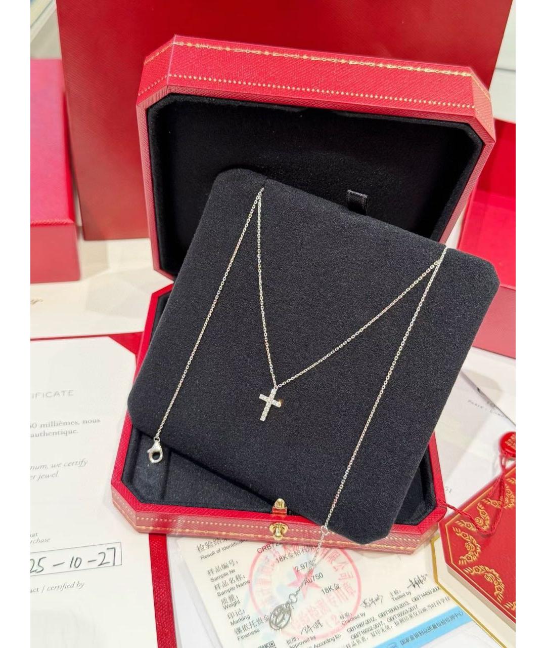 CARTIER Серебряное колье из белого золота, фото 7