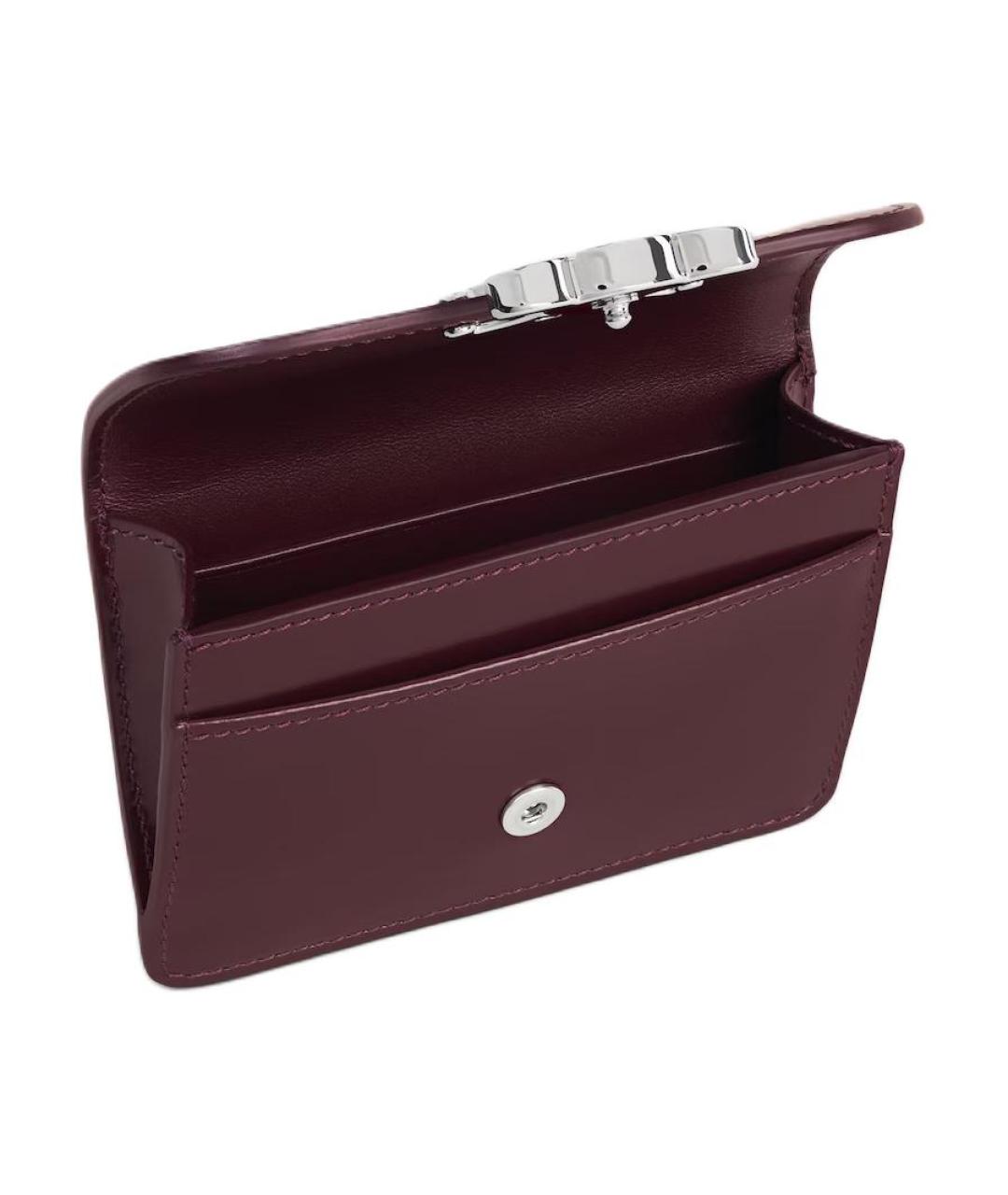 CELINE Бордовый кожаный кардхолдер, фото 4