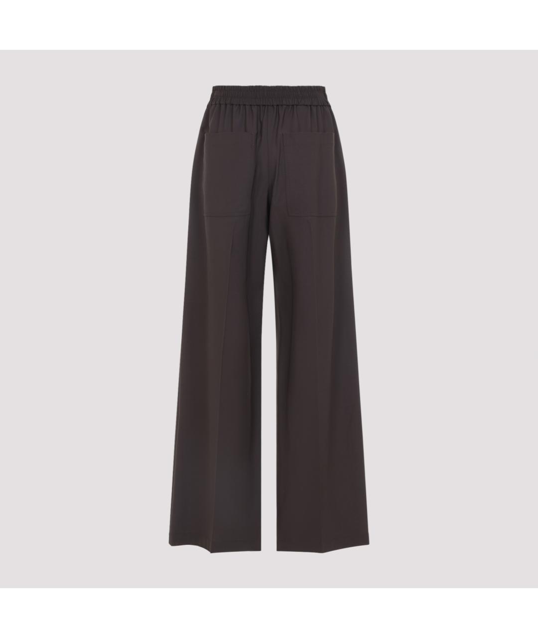 BRUNELLO CUCINELLI Коричневые шерстяные прямые брюки, фото 3