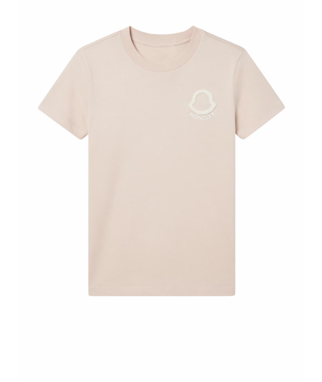 MONCLER Розовая хлопковая футболка, фото 1