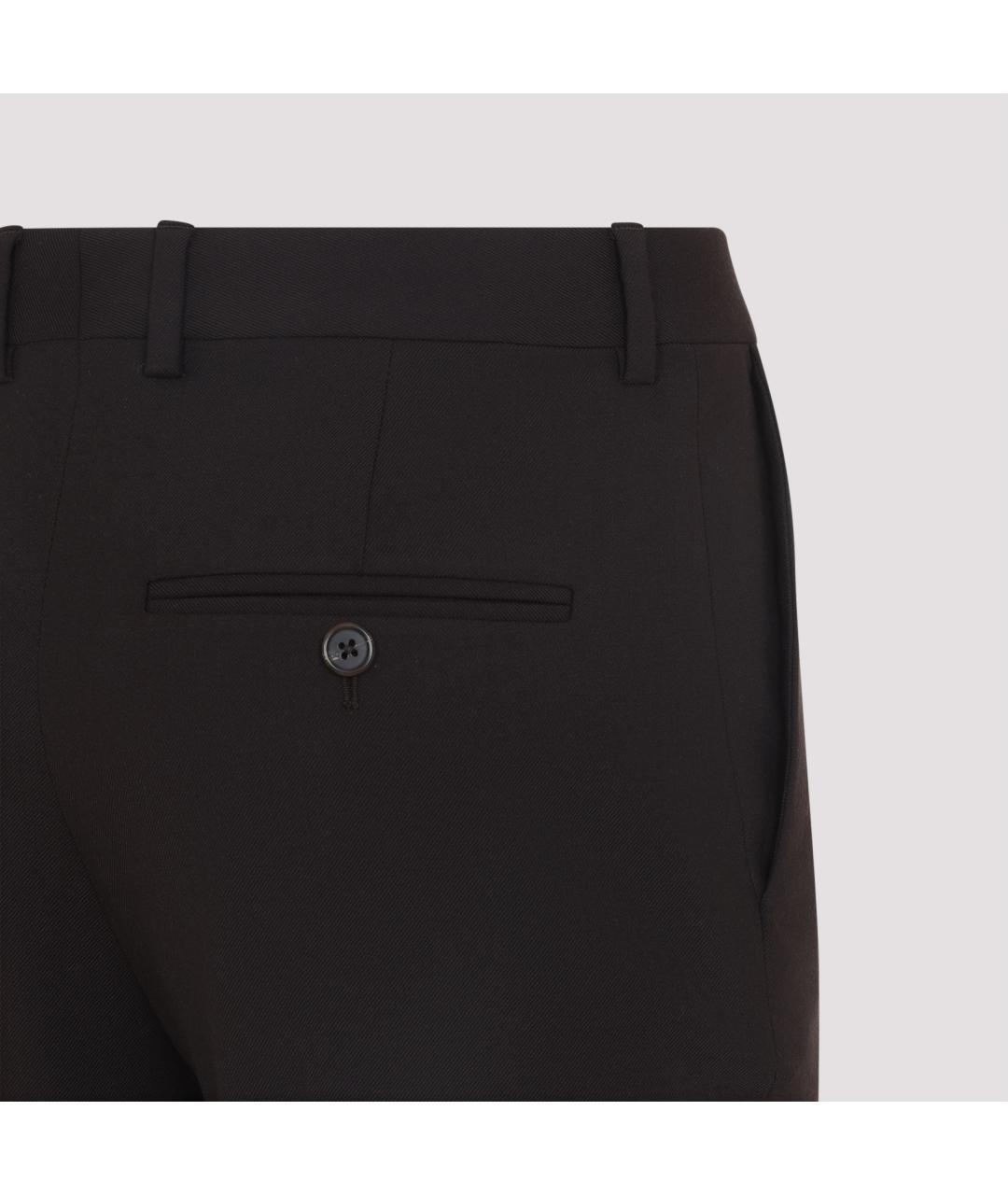 CELINE Коричневые полиэстеровые прямые брюки, фото 4