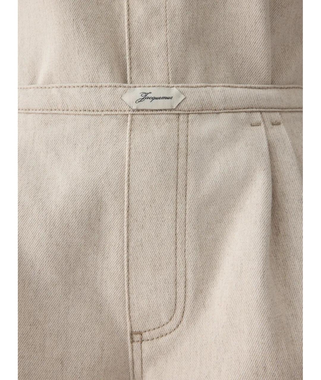 JACQUEMUS Бежевые хлопковые шорты, фото 5