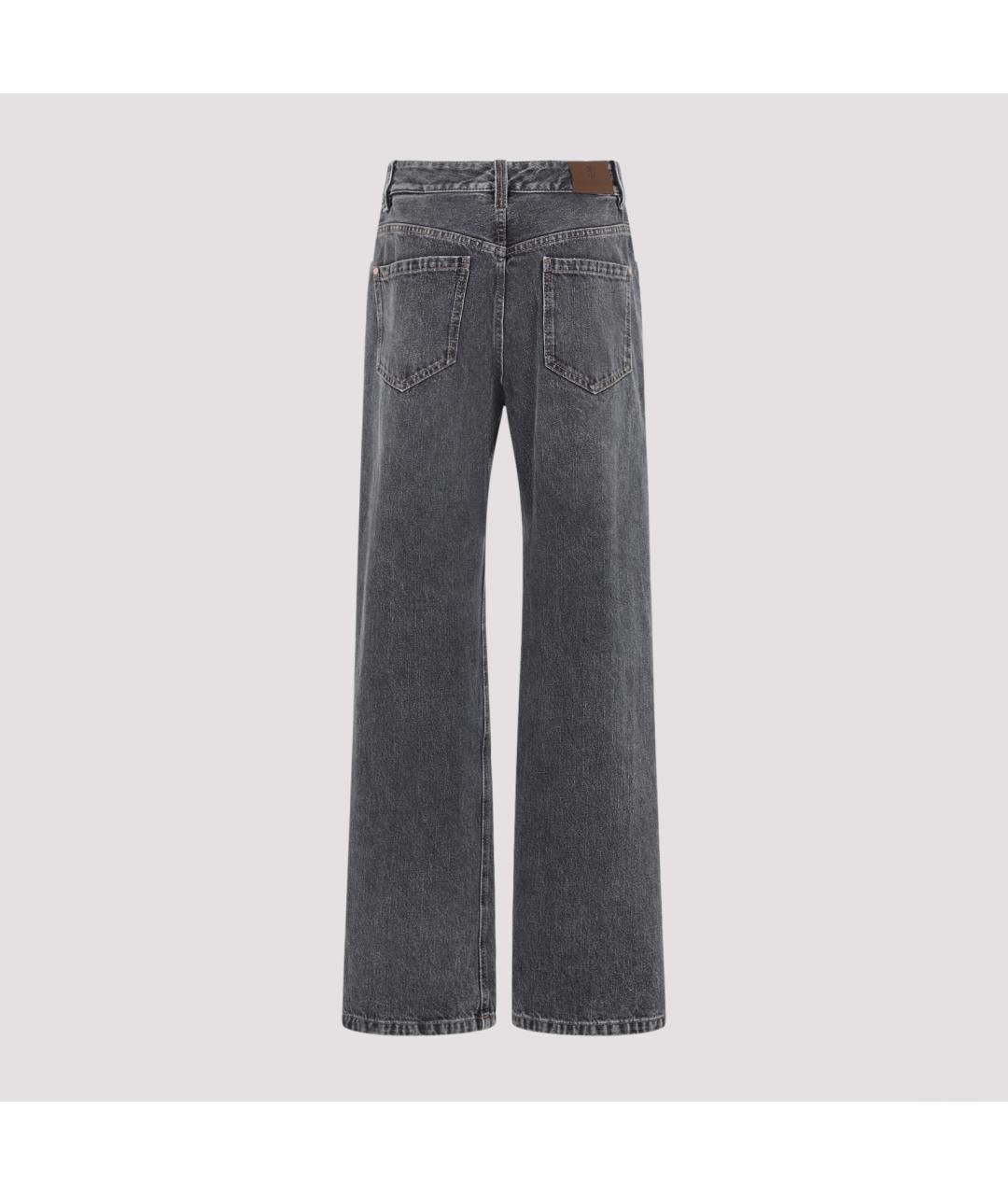 BRUNELLO CUCINELLI Черные хлопковые прямые джинсы, фото 3