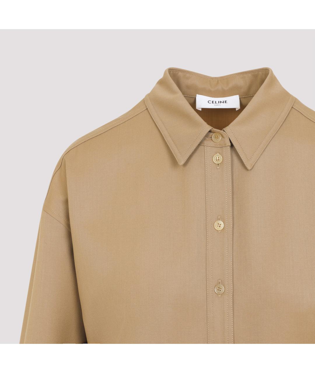 CELINE Бежевое шерстяное повседневное платье, фото 4
