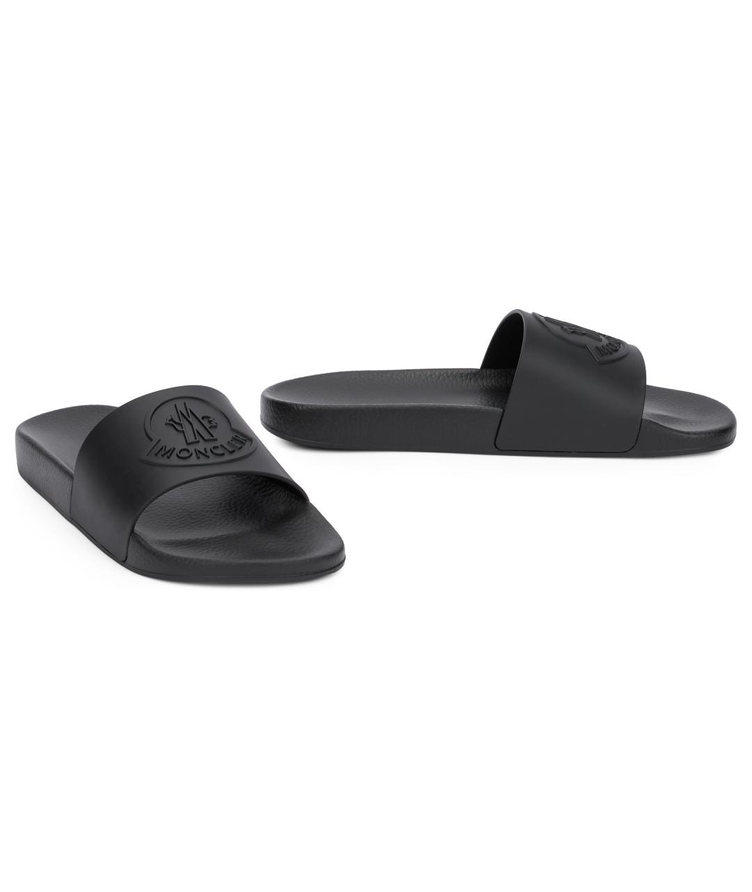 MONCLER Черные шлепанцы, фото 3