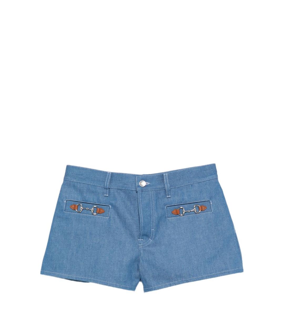 GUCCI Синие хлопковые шорты, фото 6