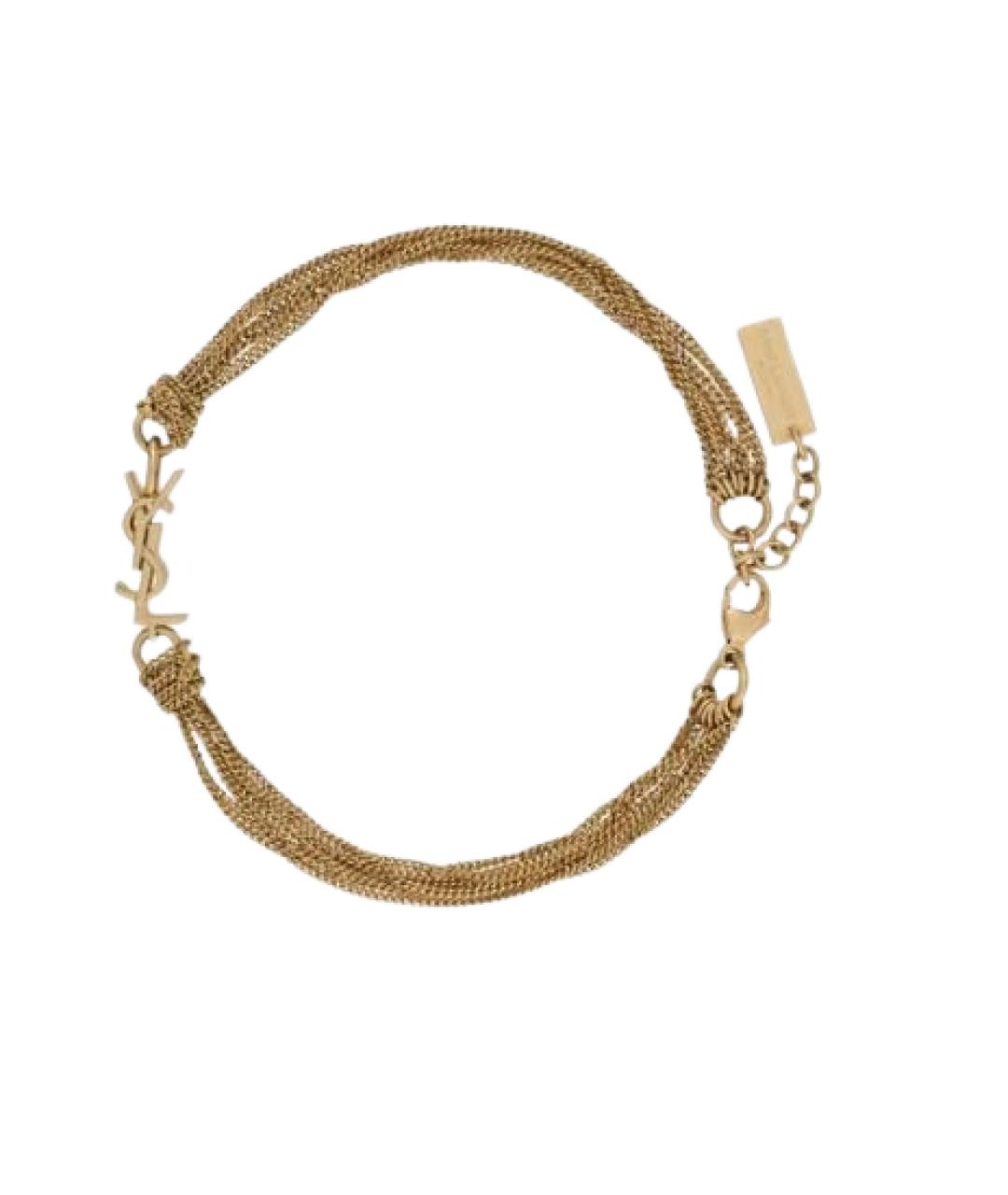 SAINT LAURENT Золотой металлический браслет, фото 1