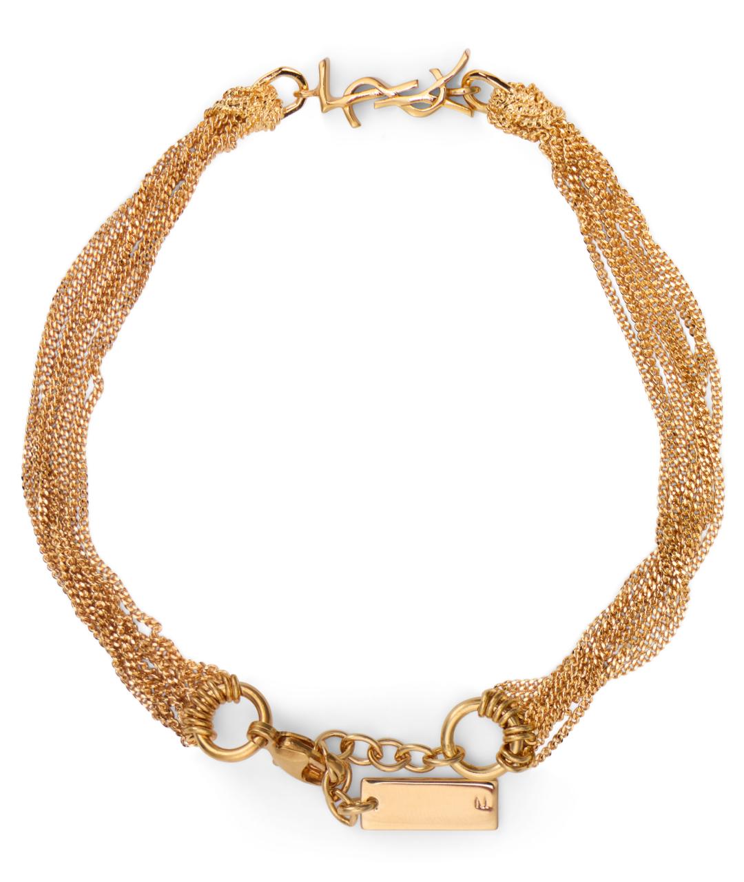 SAINT LAURENT Золотой металлический браслет, фото 3