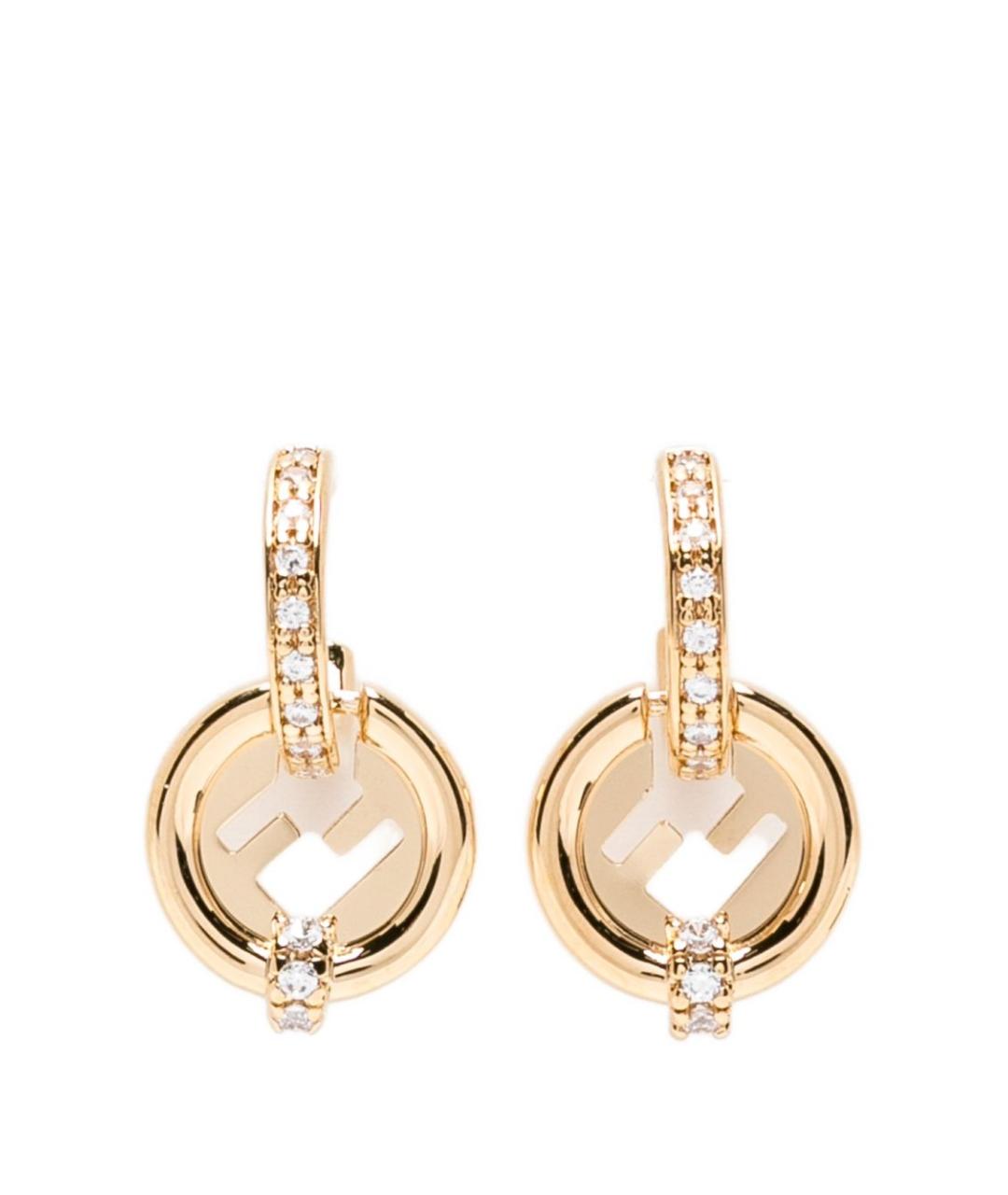 FENDI Золотые металлические серьги, фото 1