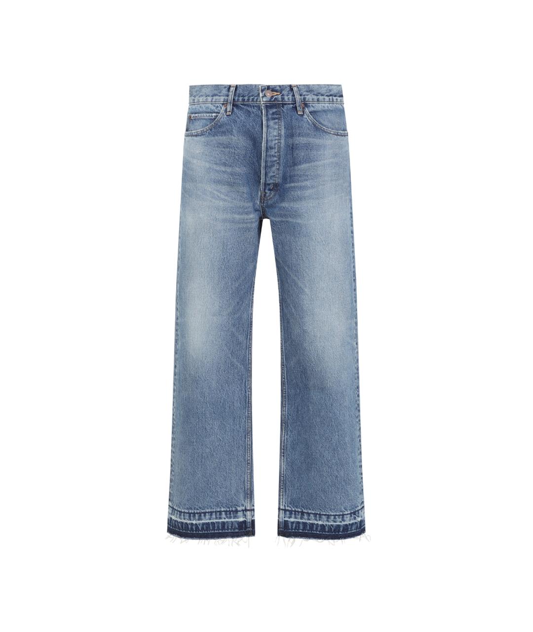 CELINE Синие хлопковые прямые джинсы, фото 5