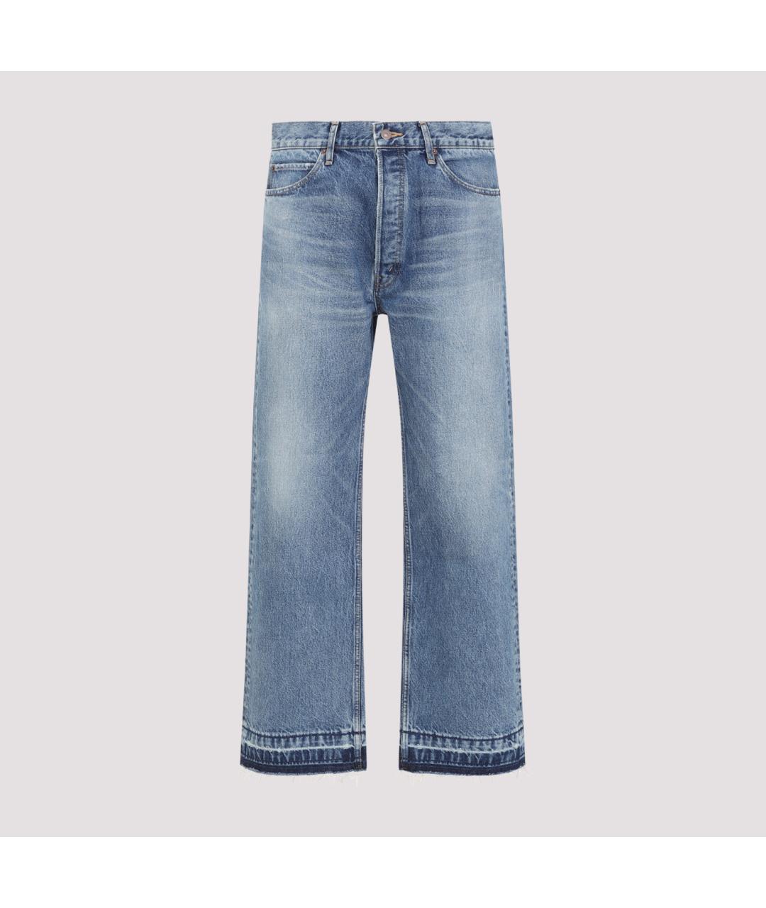 CELINE Синие хлопковые прямые джинсы, фото 2