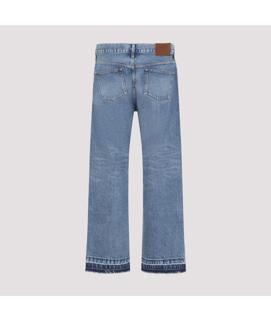 CELINE Синие хлопковые прямые джинсы, фото 3