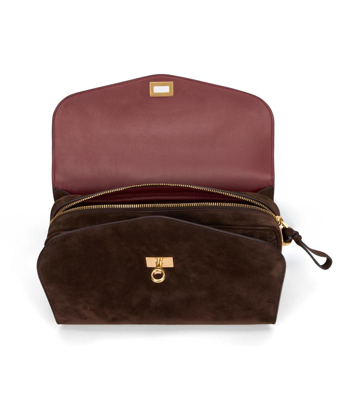 BALENCIAGA Коричневая замшевая сумка через плечо, фото 5