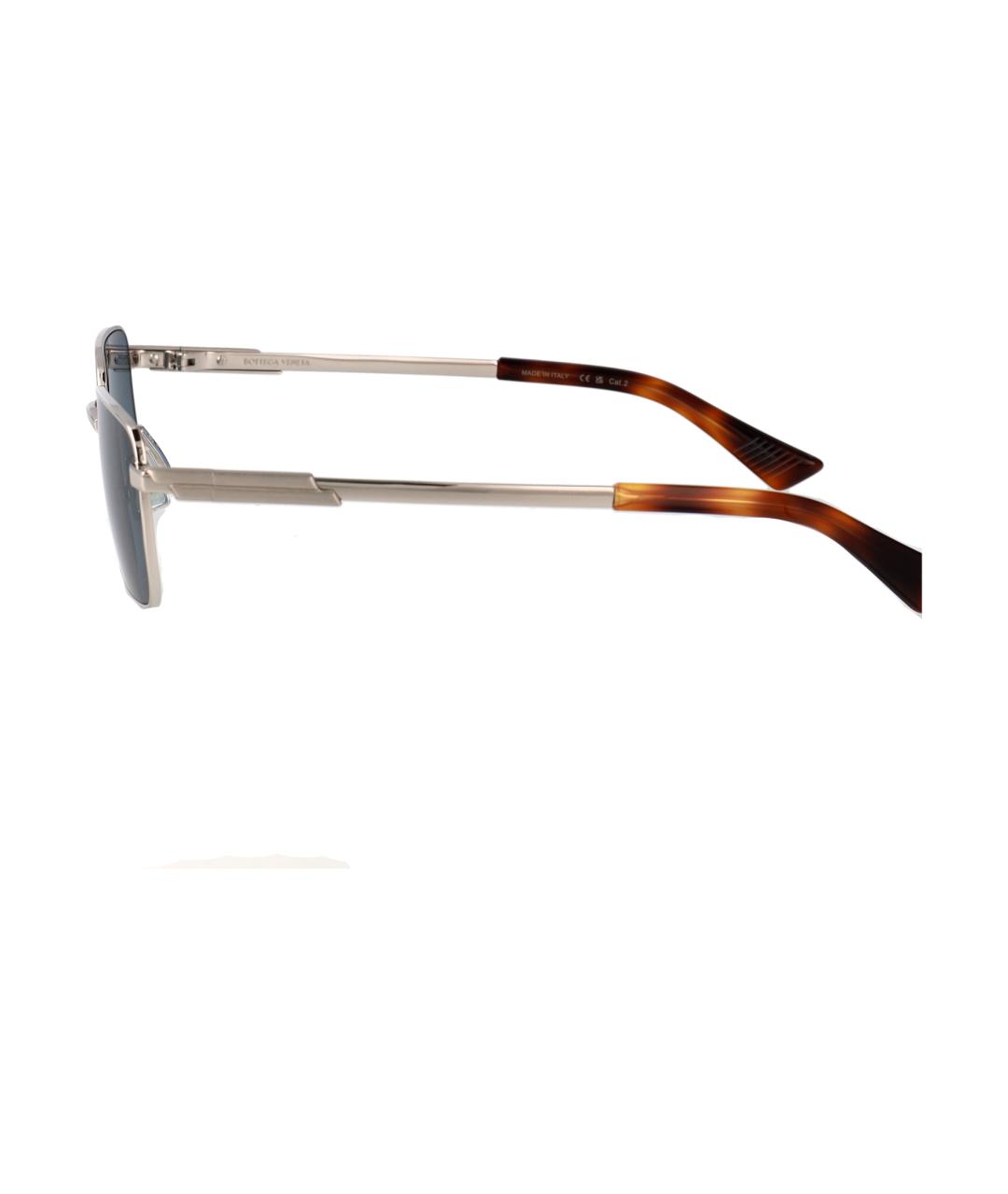 BOTTEGA VENETA Серебряные металлические солнцезащитные очки, фото 3