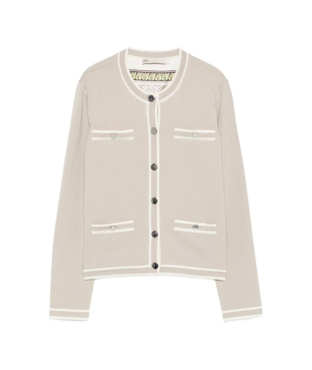 TORY BURCH Серый шерстяной кардиган, фото 1