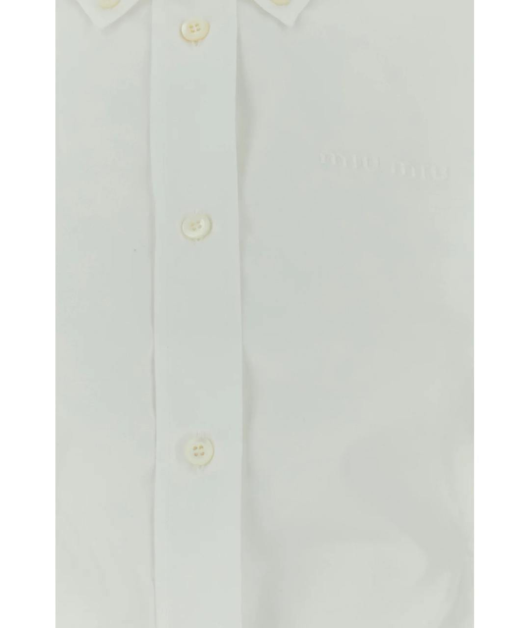 MIU MIU Белая хлопковая рубашка, фото 3
