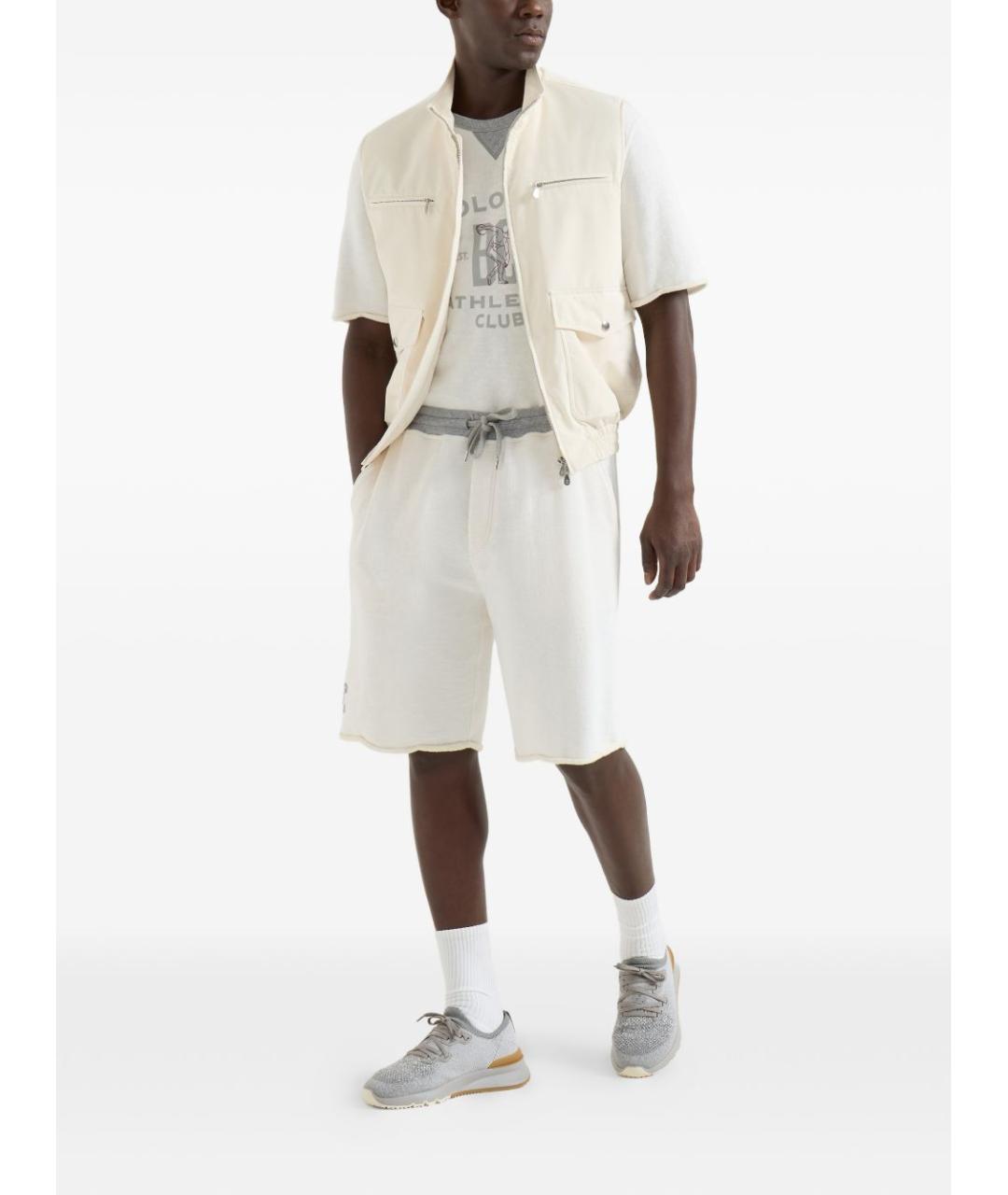 BRUNELLO CUCINELLI Белый хлопковый джемпер / свитер, фото 3