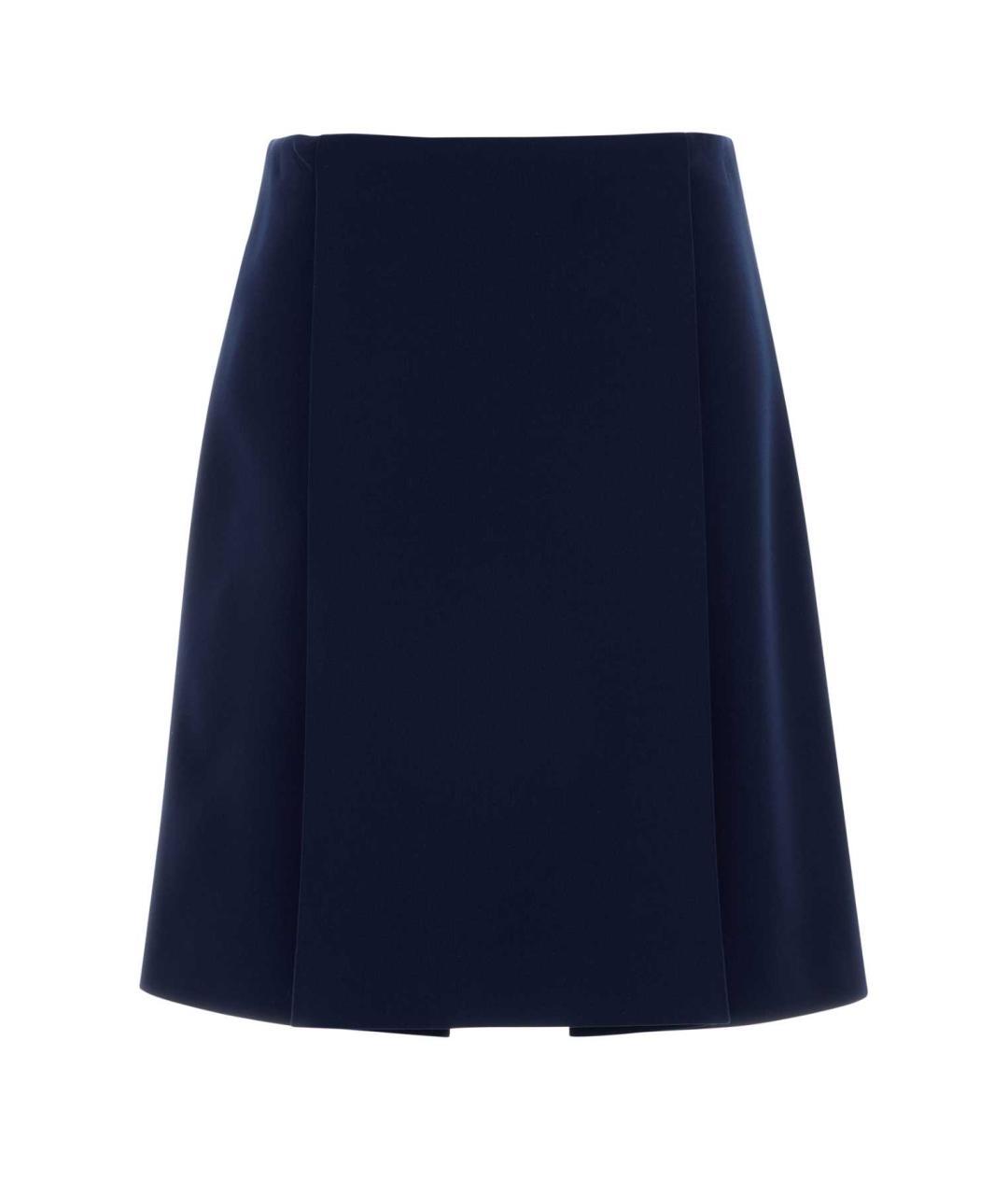 MIU MIU Синяя полиэстеровая юбка миди, фото 3