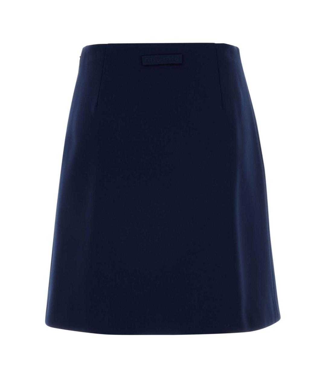 MIU MIU Синяя полиэстеровая юбка миди, фото 2