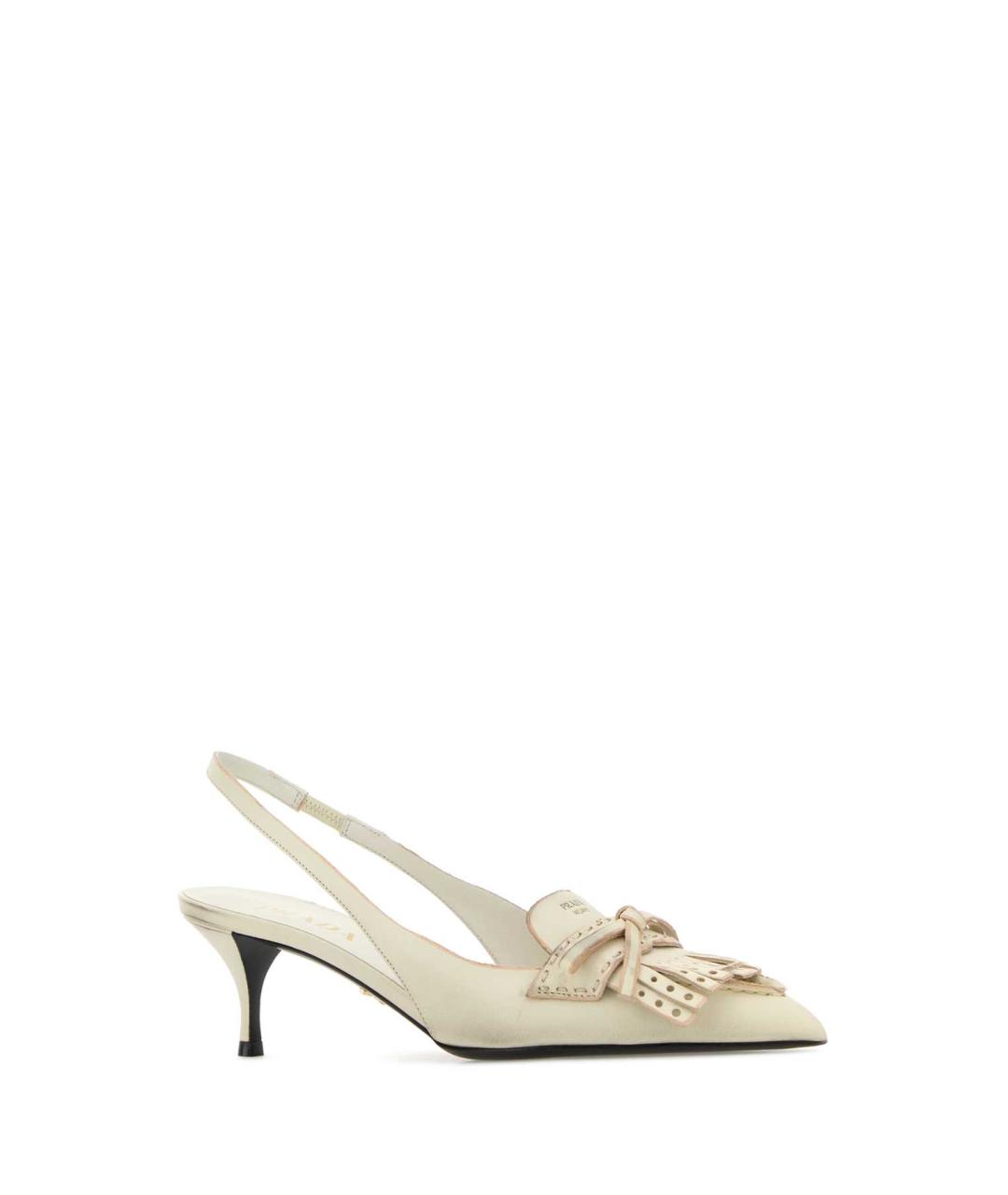 PRADA Бежевые кожаные туфли, фото 2