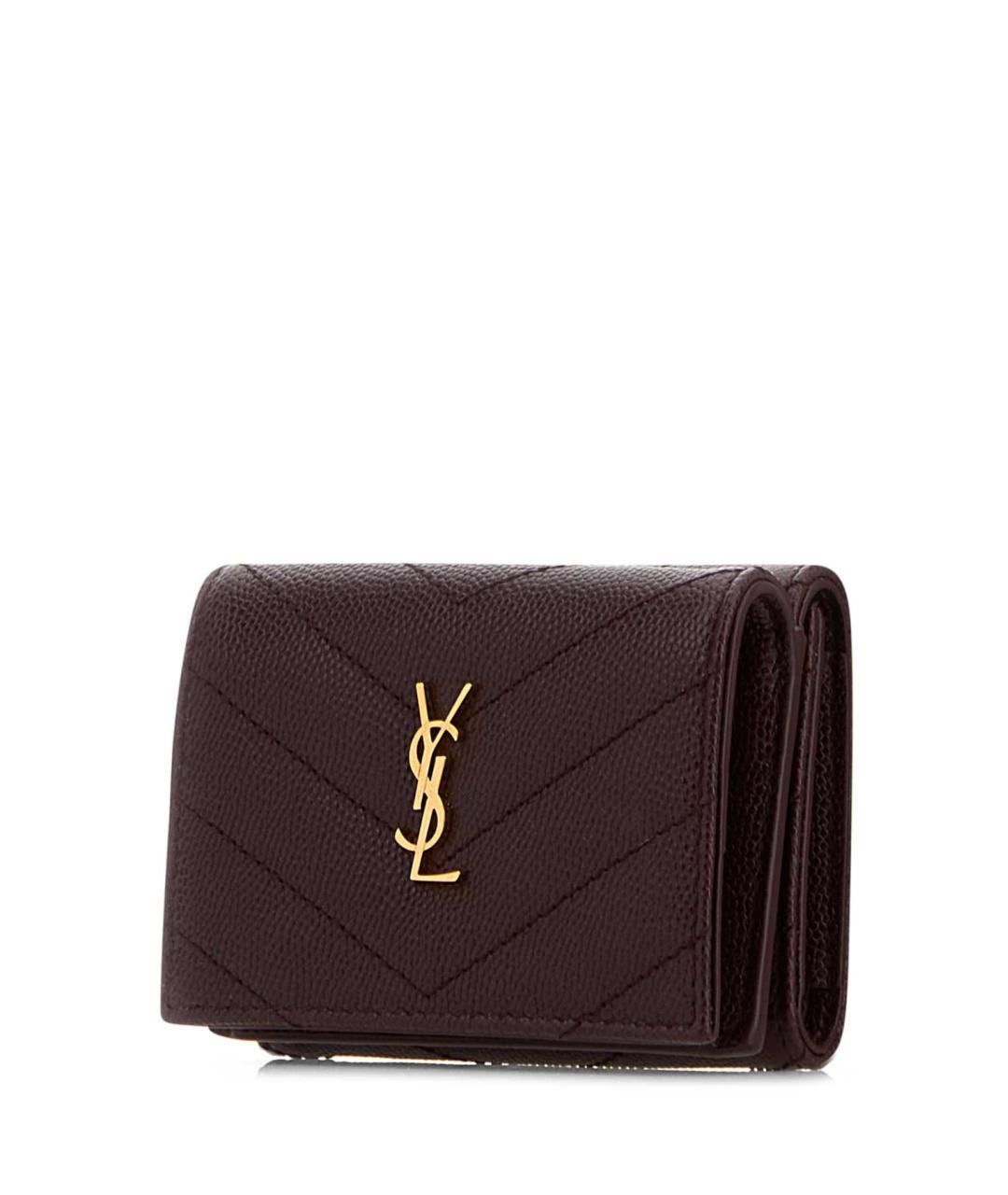 SAINT LAURENT Фиолетовый кожаный кошелек, фото 2