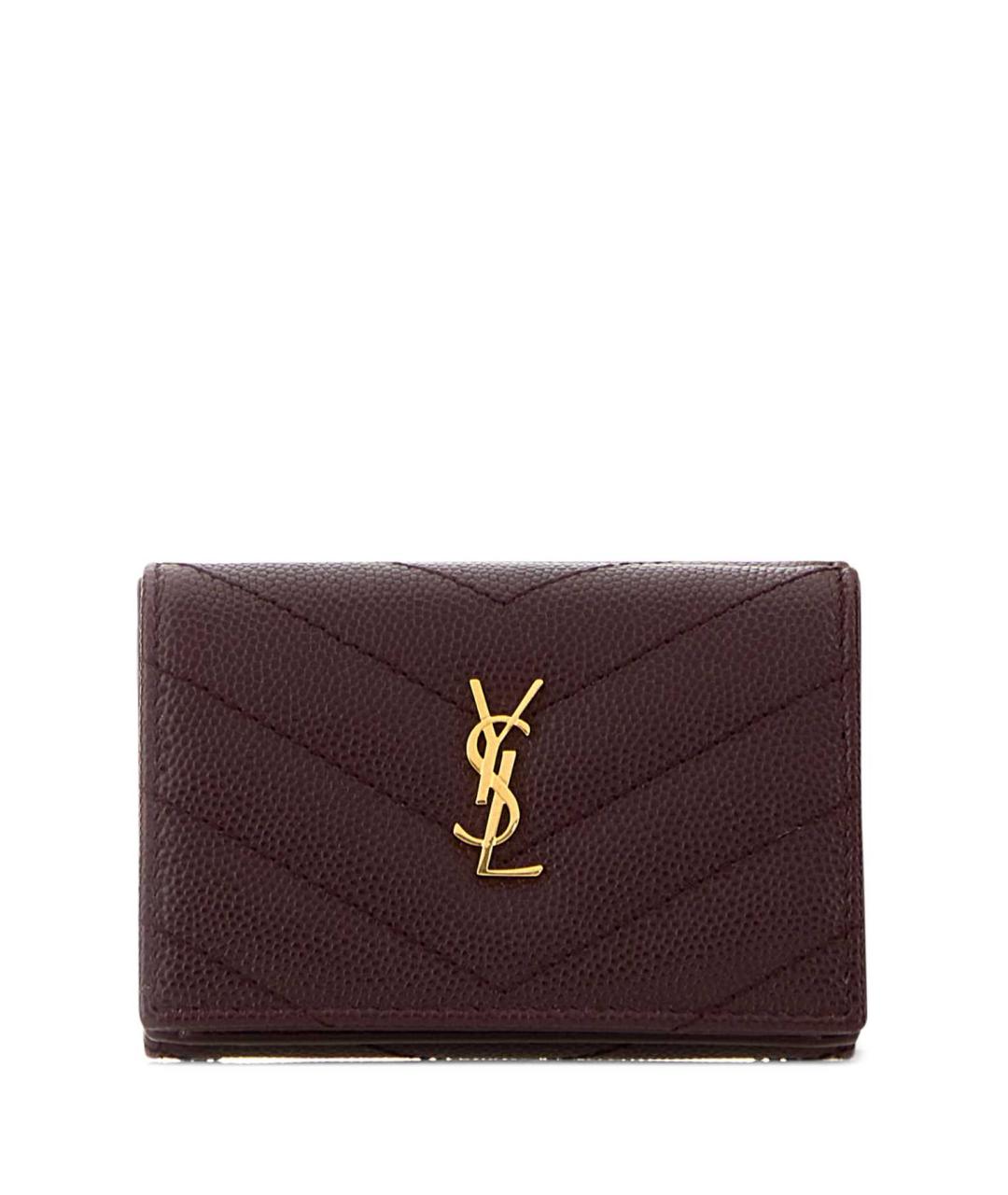 SAINT LAURENT Фиолетовый кожаный кошелек, фото 1