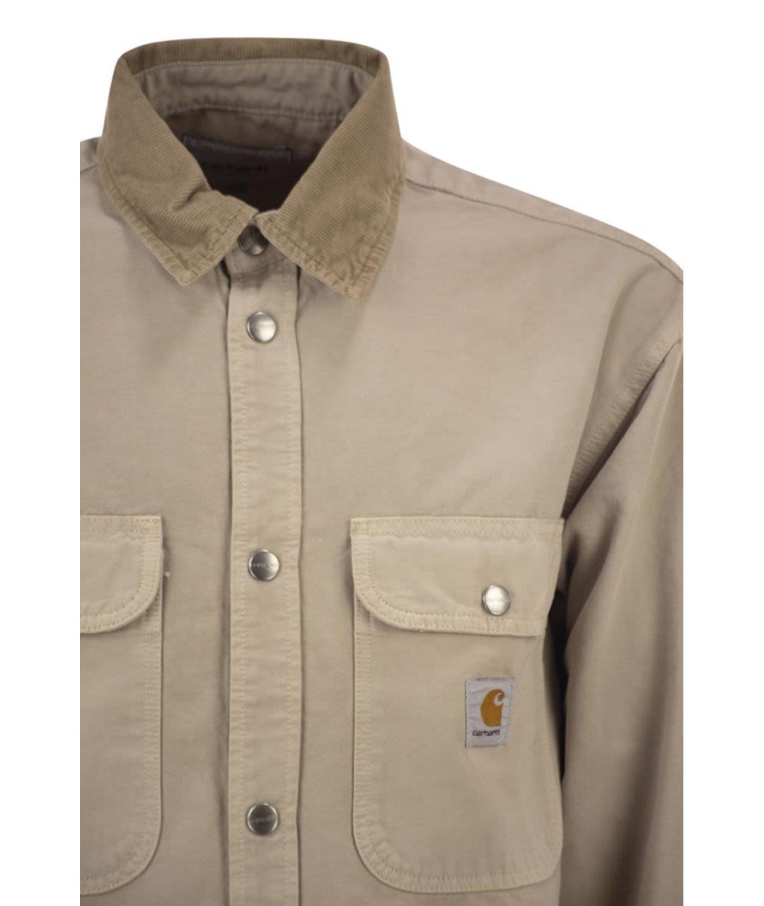CARHARTT WIP Бежевая хлопковая кэжуал рубашка, фото 4