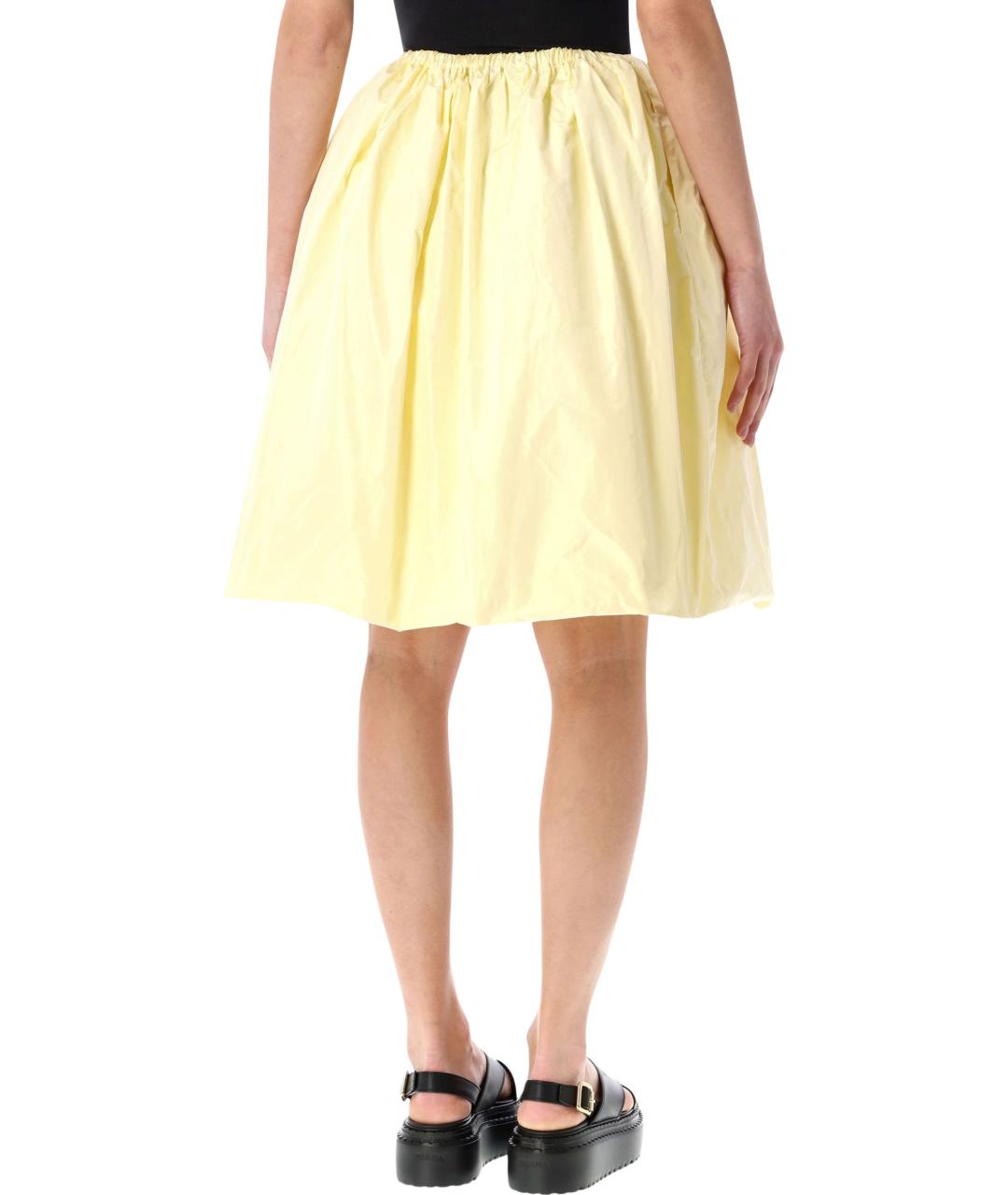 PRADA Желтая шелковая юбка миди, фото 2