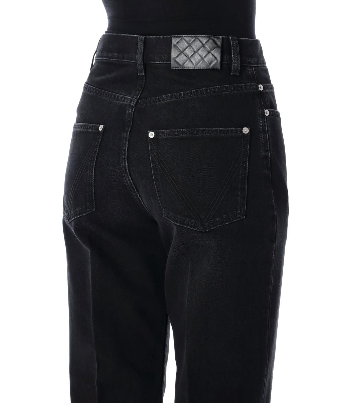 BOTTEGA VENETA Черные хлопковые прямые брюки, фото 3