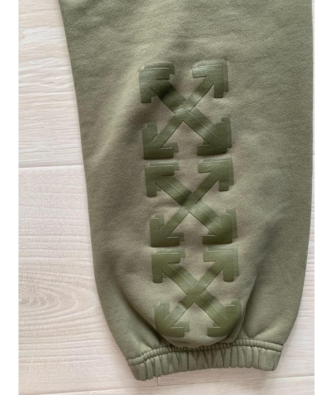 OFF-WHITE Хаки хлопковые повседневные брюки, фото 4