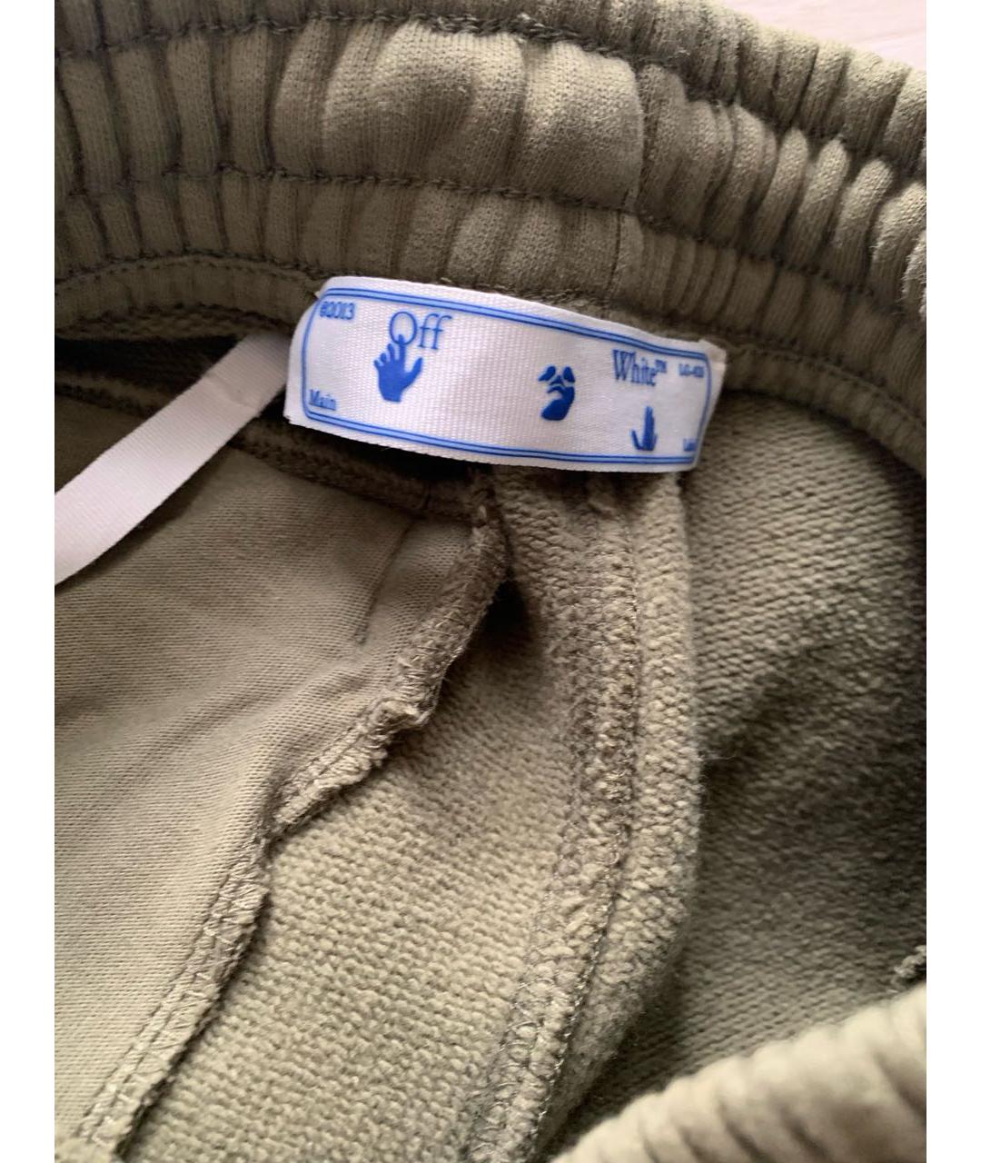 OFF-WHITE Хаки хлопковые повседневные брюки, фото 3