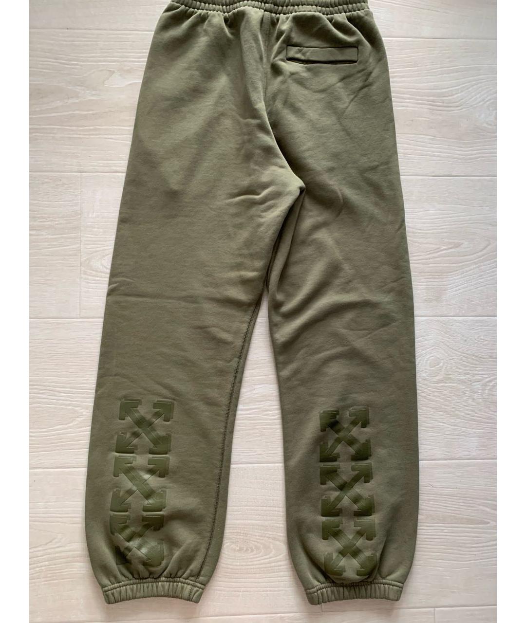 OFF-WHITE Хаки хлопковые повседневные брюки, фото 2