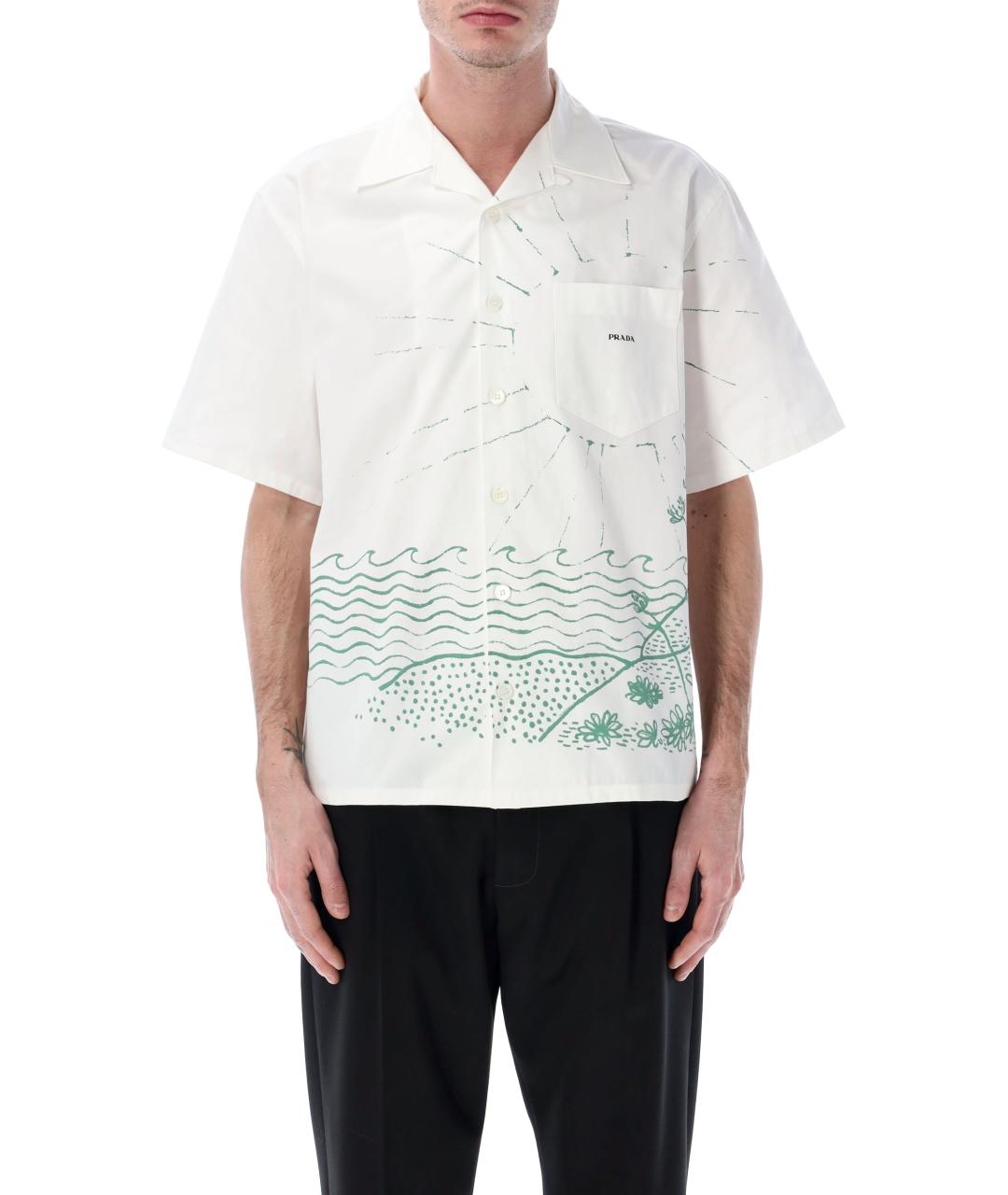 PRADA Зеленая хлопковая кэжуал рубашка, фото 1