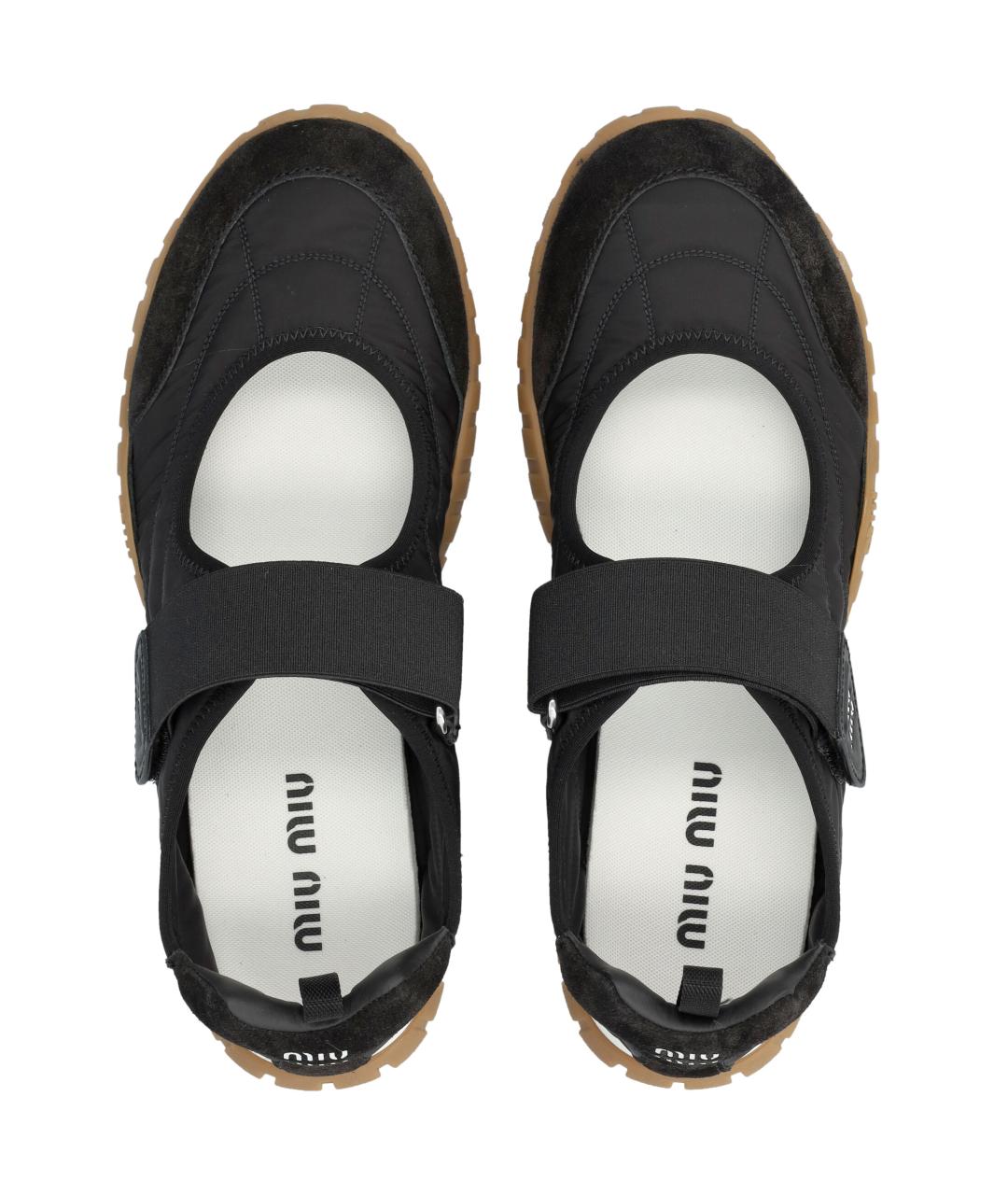 MIU MIU Черные синтетические балетки, фото 2