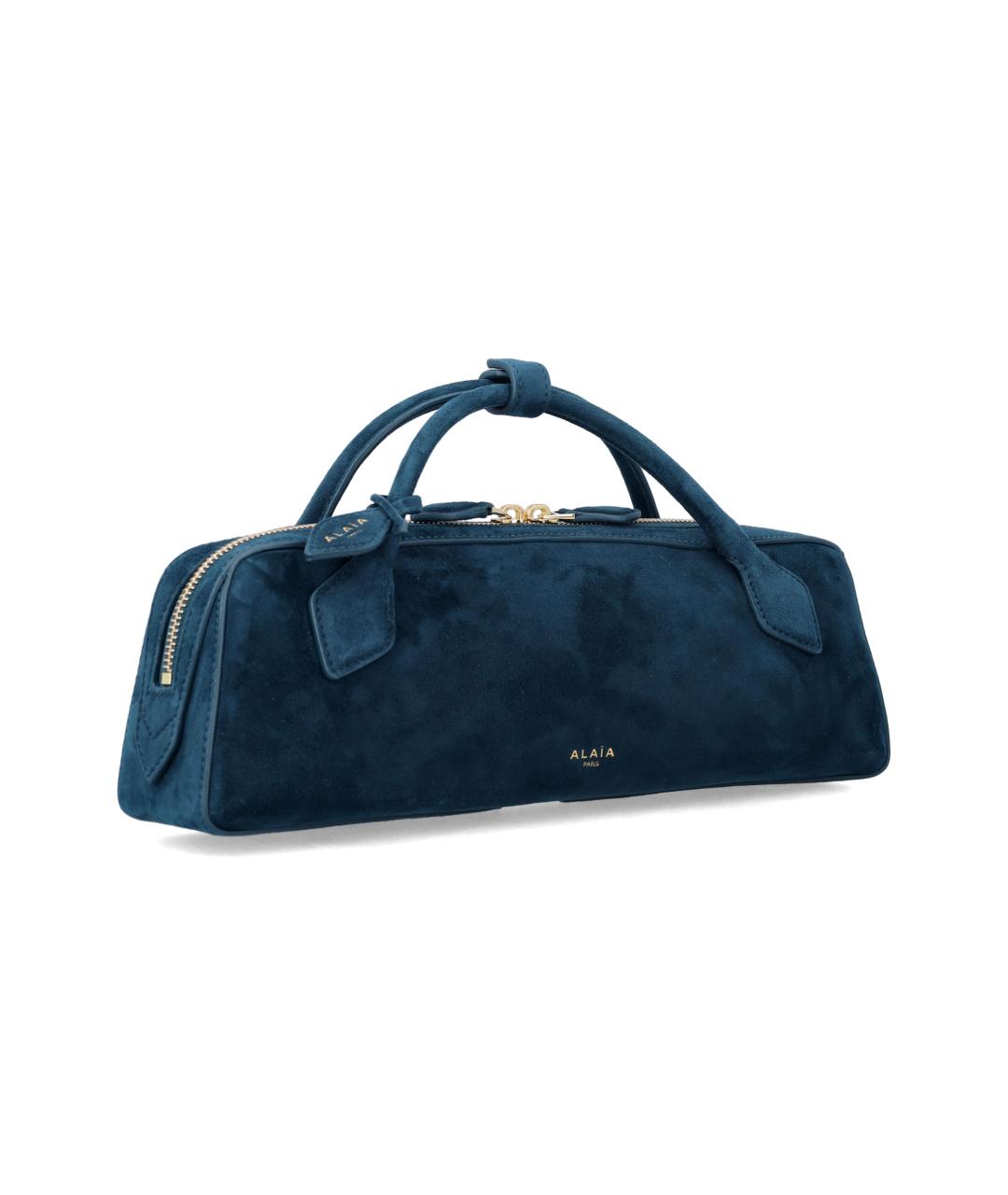 ALAIA Синяя кожаная сумка с короткими ручками, фото 2