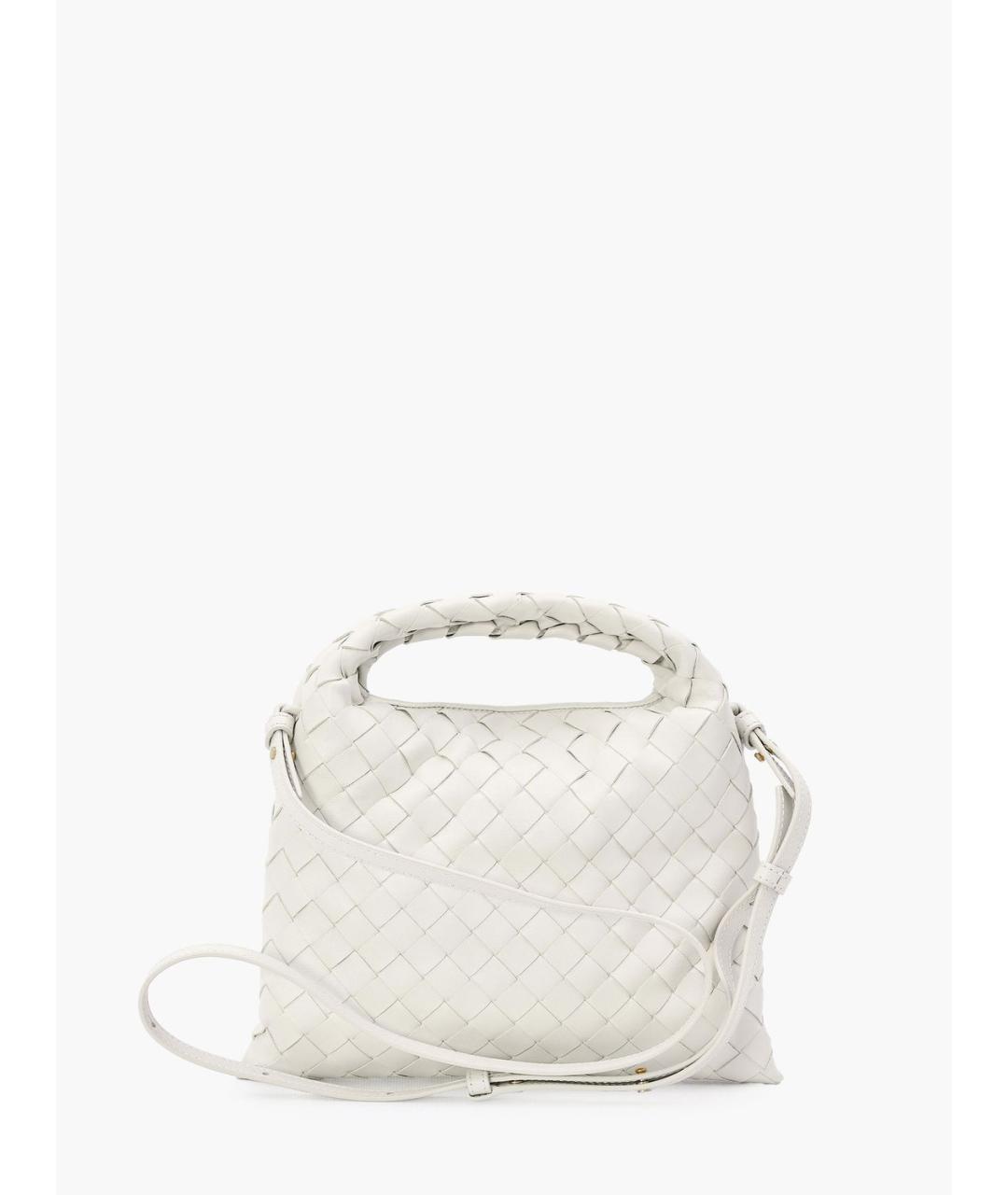 BOTTEGA VENETA Белая кожаная сумка через плечо, фото 4