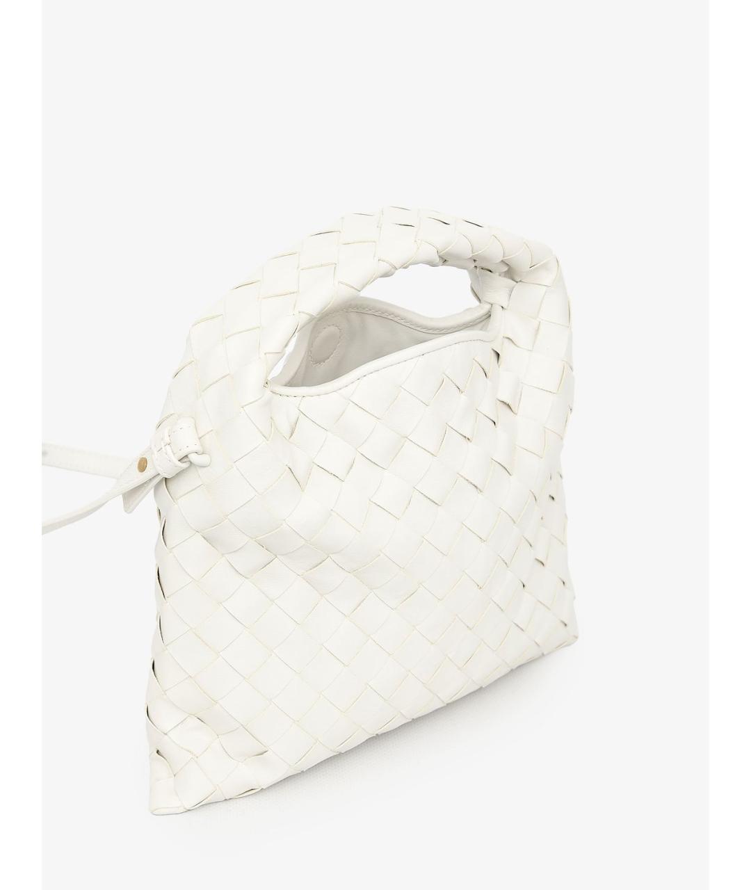 BOTTEGA VENETA Белая кожаная сумка через плечо, фото 5