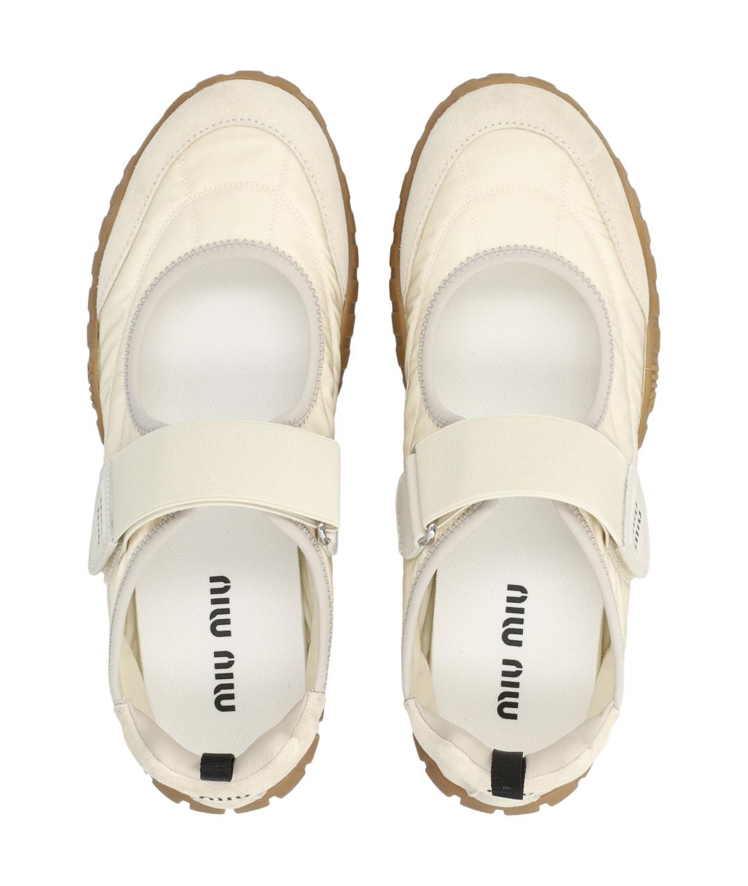 MIU MIU Белые синтетические балетки, фото 2