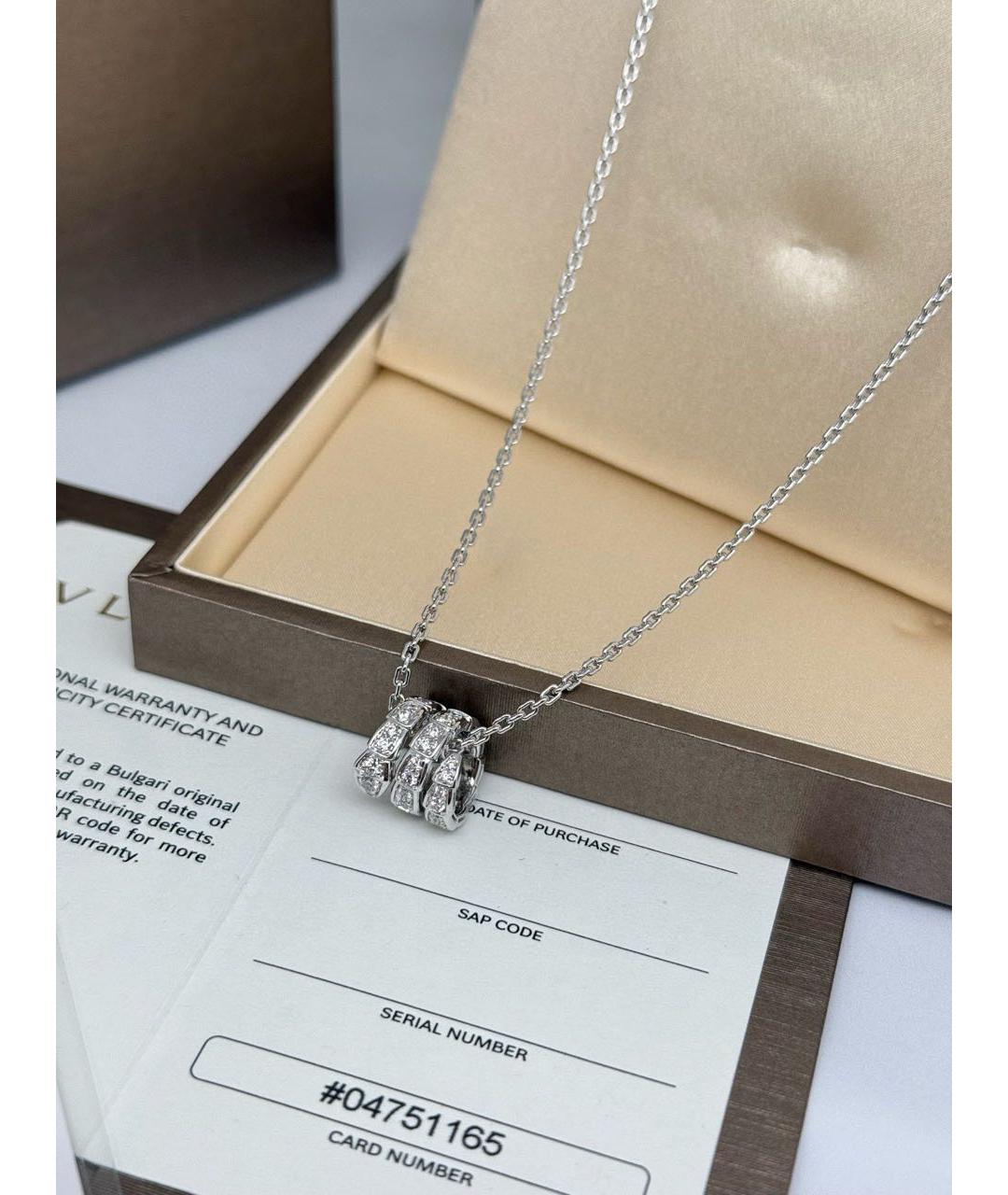 BVLGARI Серебряное колье из белого золота, фото 3