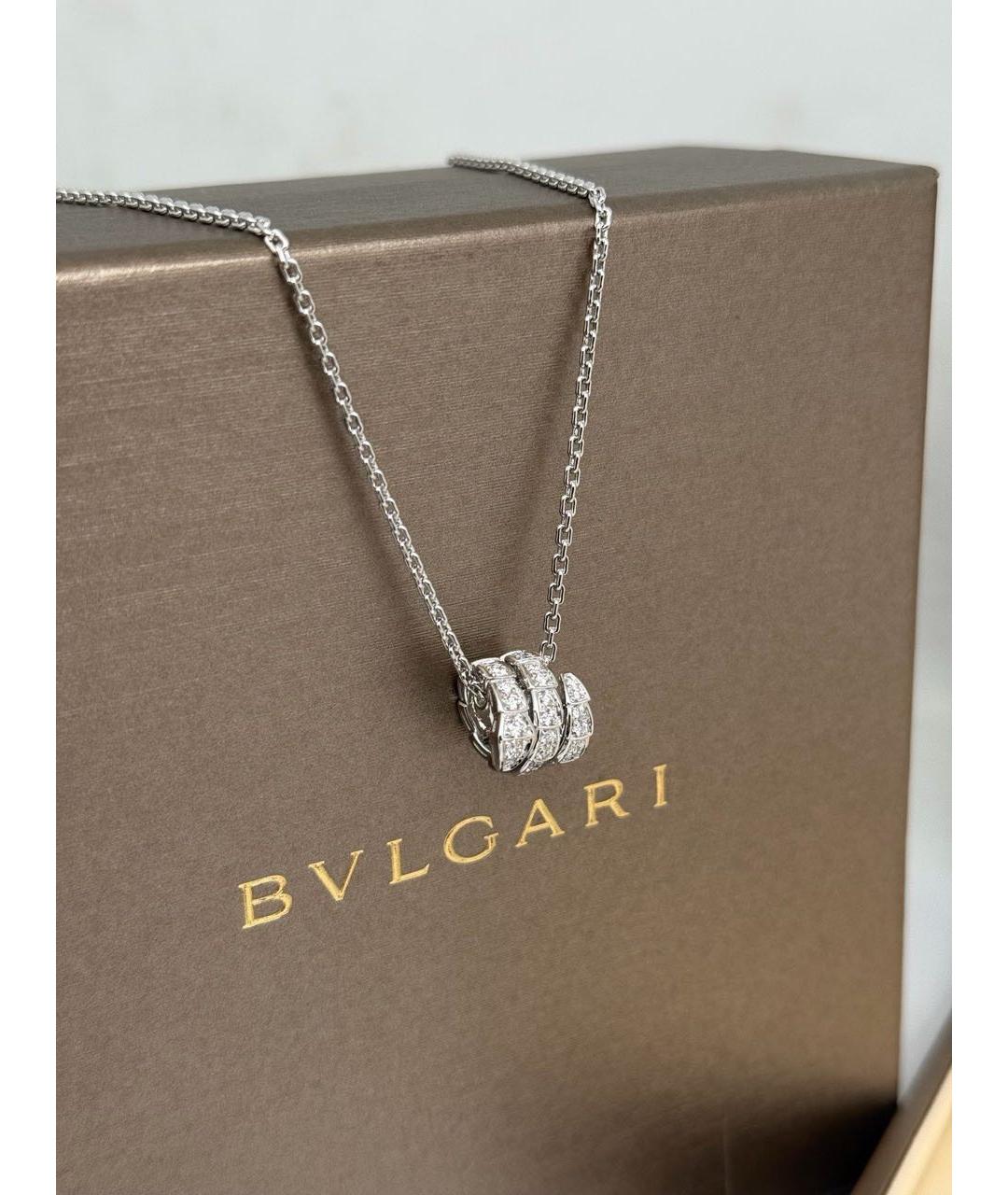 BVLGARI Серебряное колье из белого золота, фото 4