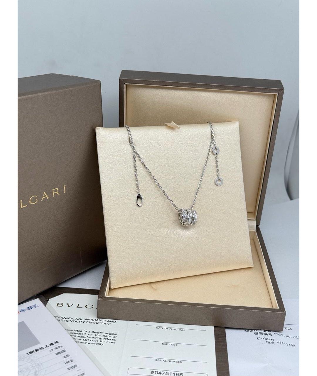 BVLGARI Серебряное колье из белого золота, фото 5