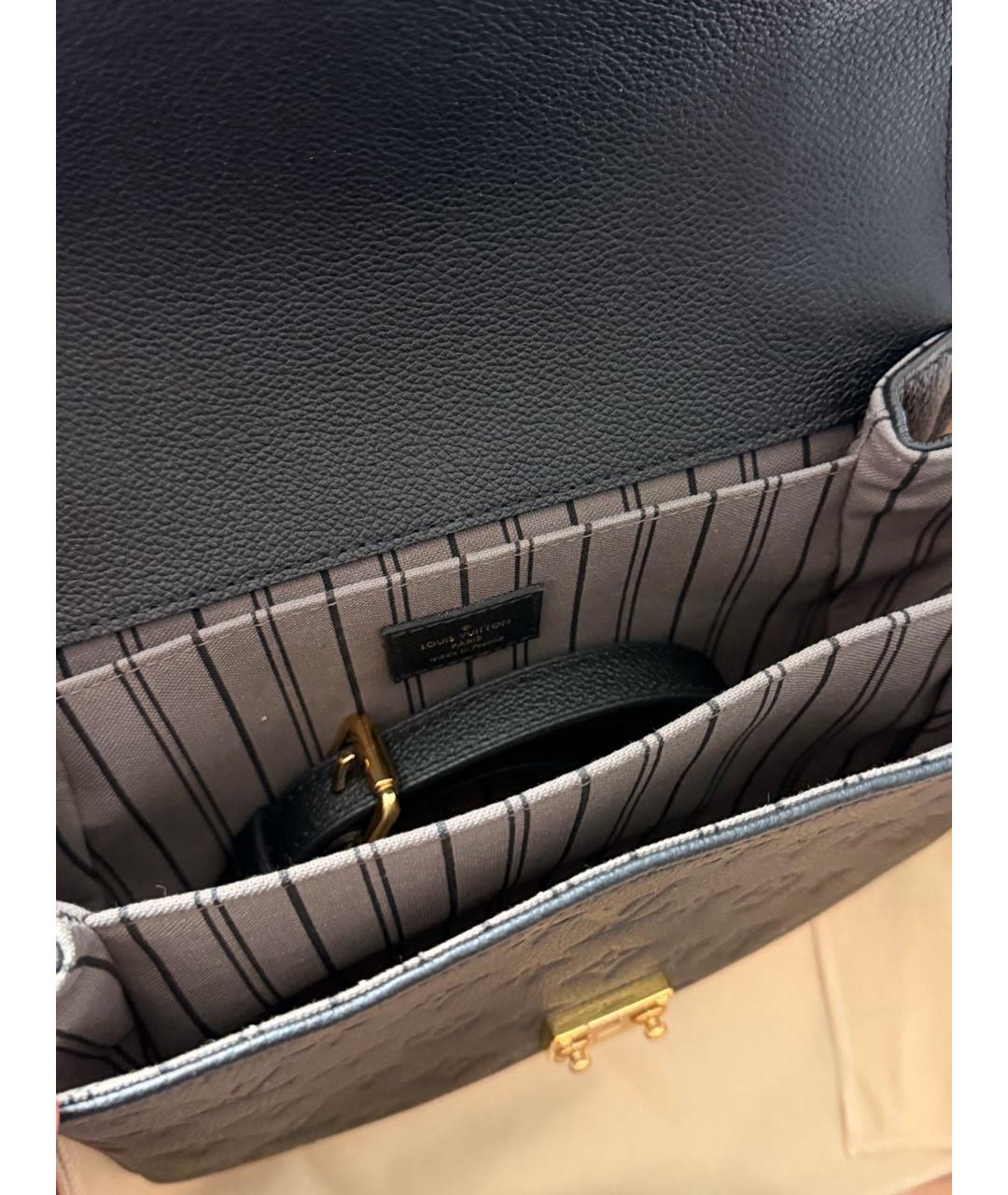 LOUIS VUITTON Черная кожаная сумка с короткими ручками, фото 4