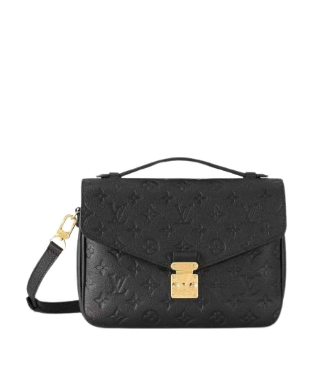 LOUIS VUITTON Черная кожаная сумка с короткими ручками, фото 1